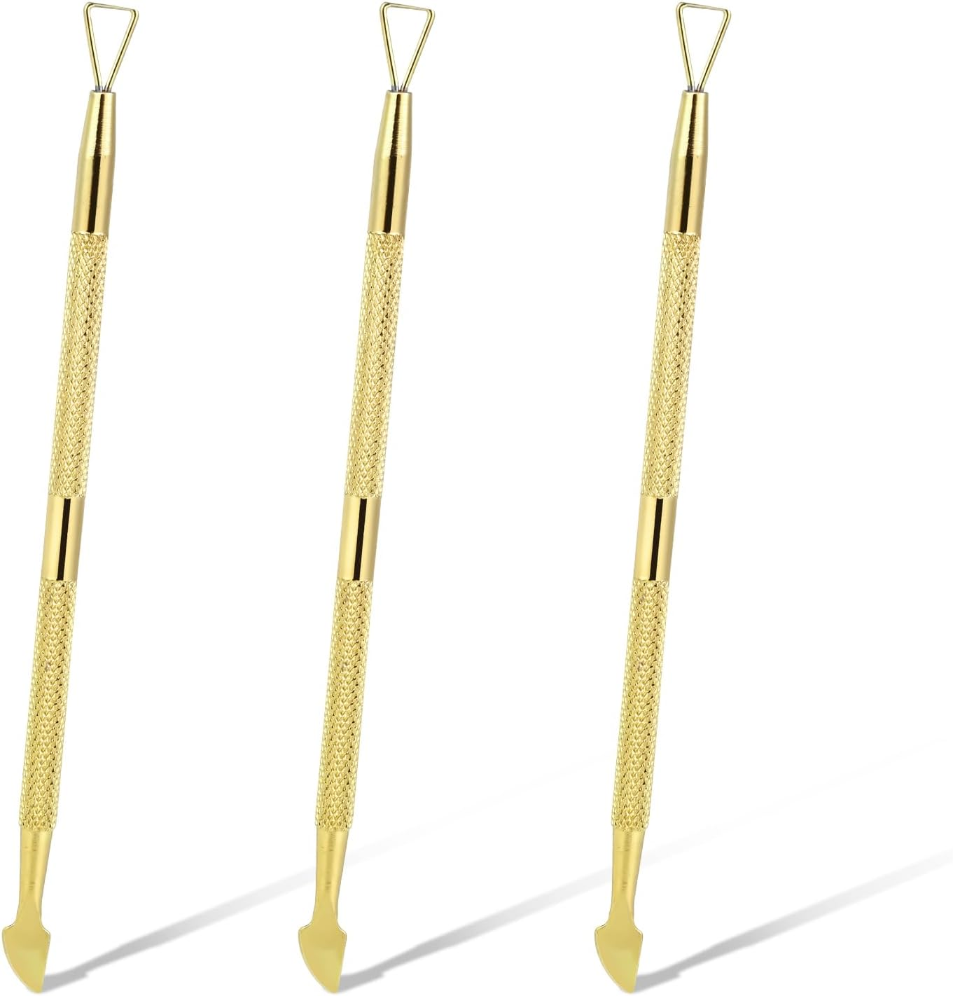 3Pcs Lottery Ticket Scratcher Tool, Metal Scratch off Tool Lotto Scratcher Card Tool Steel Label Scraper Back Scratcher for Flawless Reveals Tickets Lucky Stickers Labels, with Storage Box (Gold) image number 1