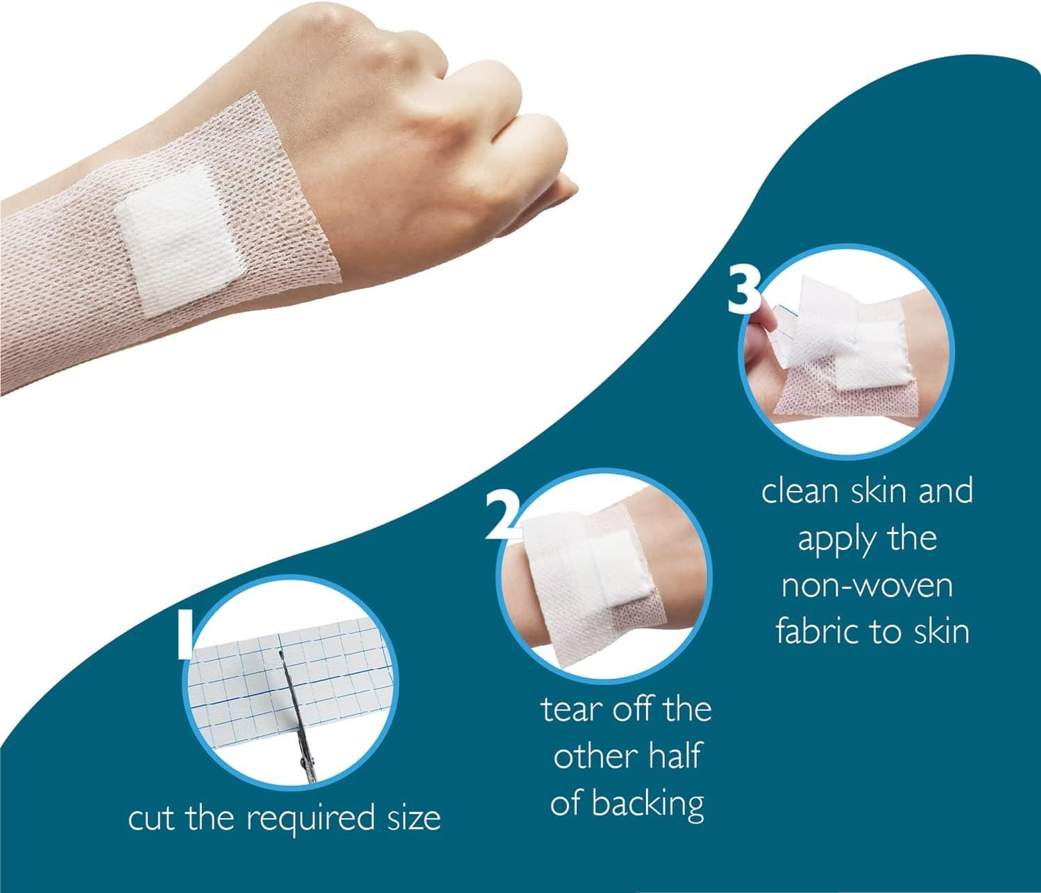 Cover Roll Stretch Non Woven Dressing Retention Tape-Roll Stretch Adhesive Bandage Tape (5Cm, Count, 2) image number 3