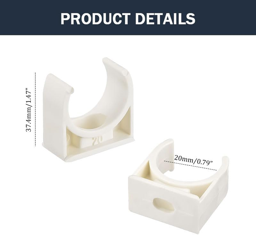 20Pcs 20Mm PVC Pipe Clips, Hose Clamps for Plumbing/Central Heating/Garden Irrigation, PEX Tube Hanger