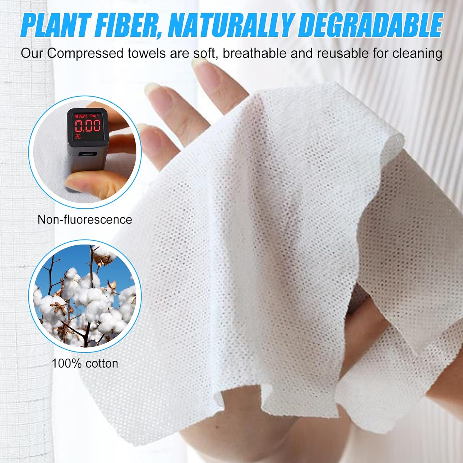 RETON 100 PCS Compressed Towels, Portable Compressed Towel Tablets, Mini Cotton Coin Tissue Disposable Compressed Face Towel, Travel Washcloth Toilet Paper Tablets for Travel Home Camping Outdoor image number 2