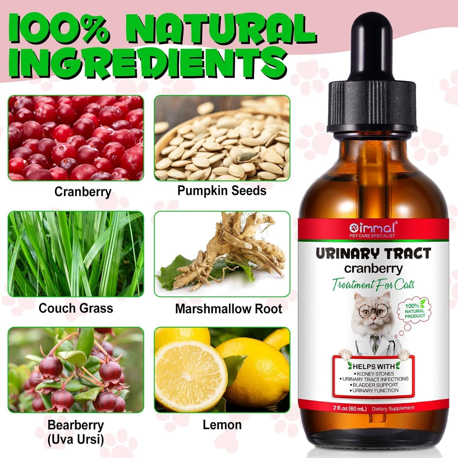 Urinary Tract Support for Cats 60Ml | Natural Liquid Supplement for Urinary Health & Comfort | Supports Bladder Function & Kidney Health | Easy-To-Use Drops image number 6