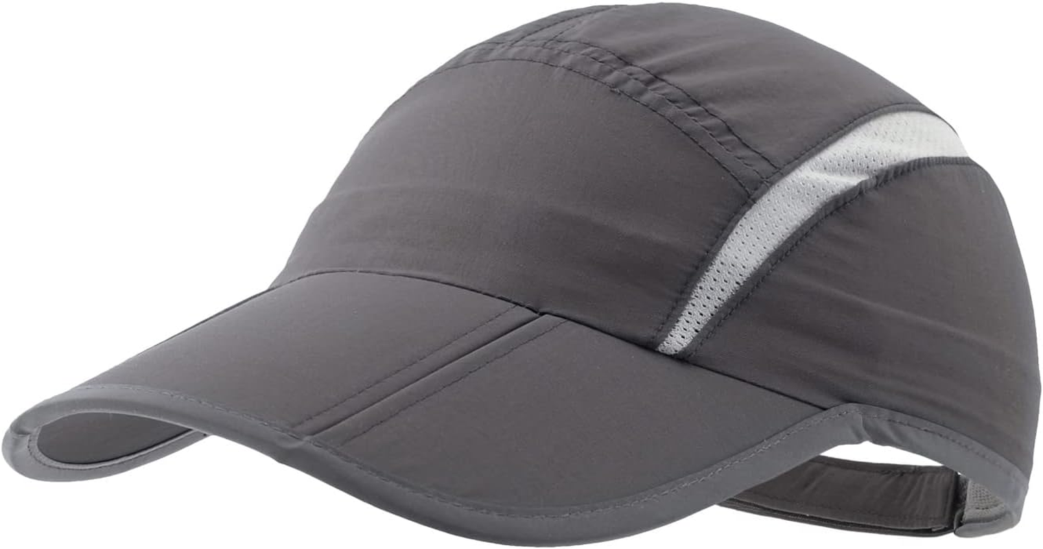 Magracy Unisex Quick Drying Sports Cap Summer Breathable Foldable Running Cap with Reflective Brim