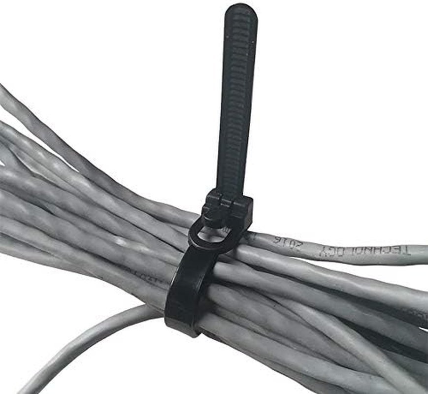 Sagasave 100 Pack Releasable Cable Ties, 7.2Mm X 250Mm, Reusable Strong Tie Wraps, Nylon Zip Ties for Home Office Workshop (Black) image number 3