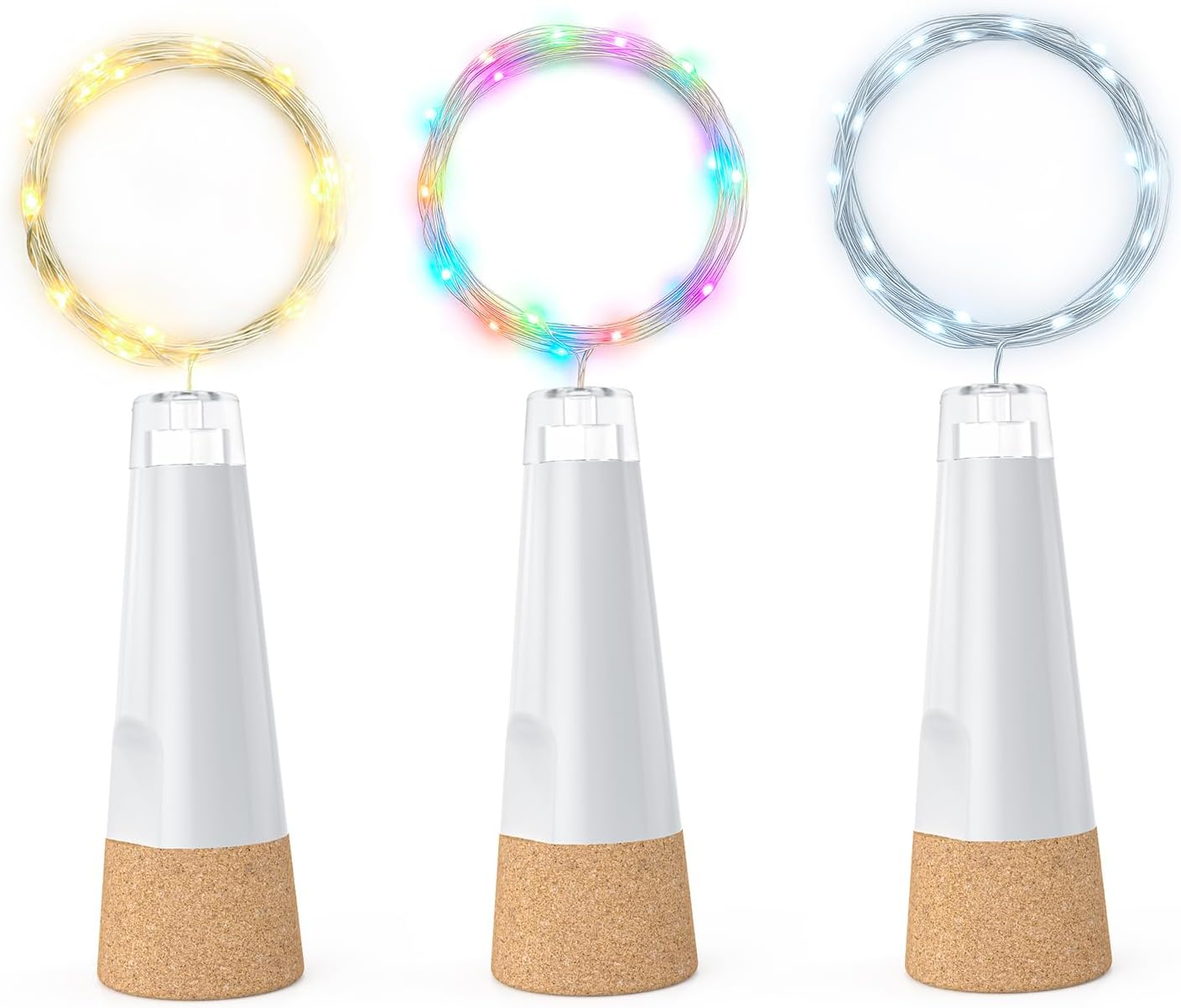 Leegoal Bottle Lights, USB Rechargeable Wine Bottle Light with Cork 2024 Upgraded 2M 20 LED Jar Fairy Lights for Xmas Decorations - Multi-Colour image number 2