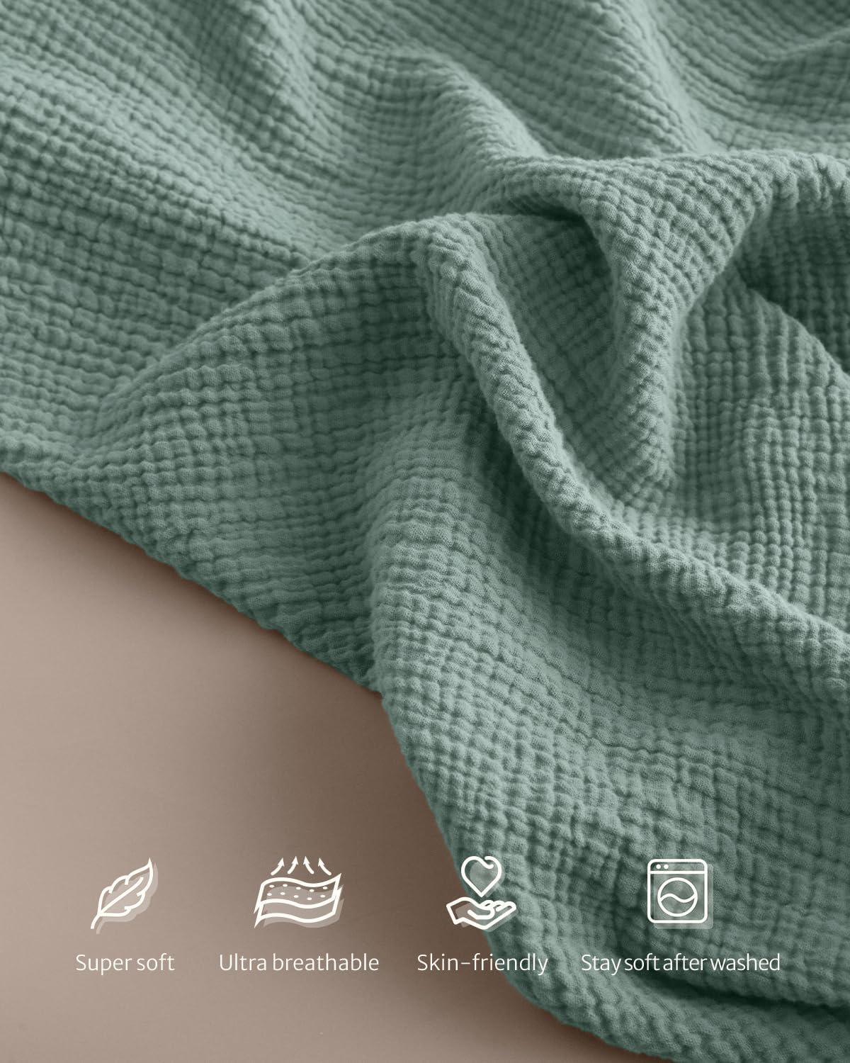 Blissful Diary Muslin Nursing Cover for Breastfeeding, Breathable Breastfeeding Cover up with Arch Neckline for Women, Nursing Apron (Roman Green) image number 2