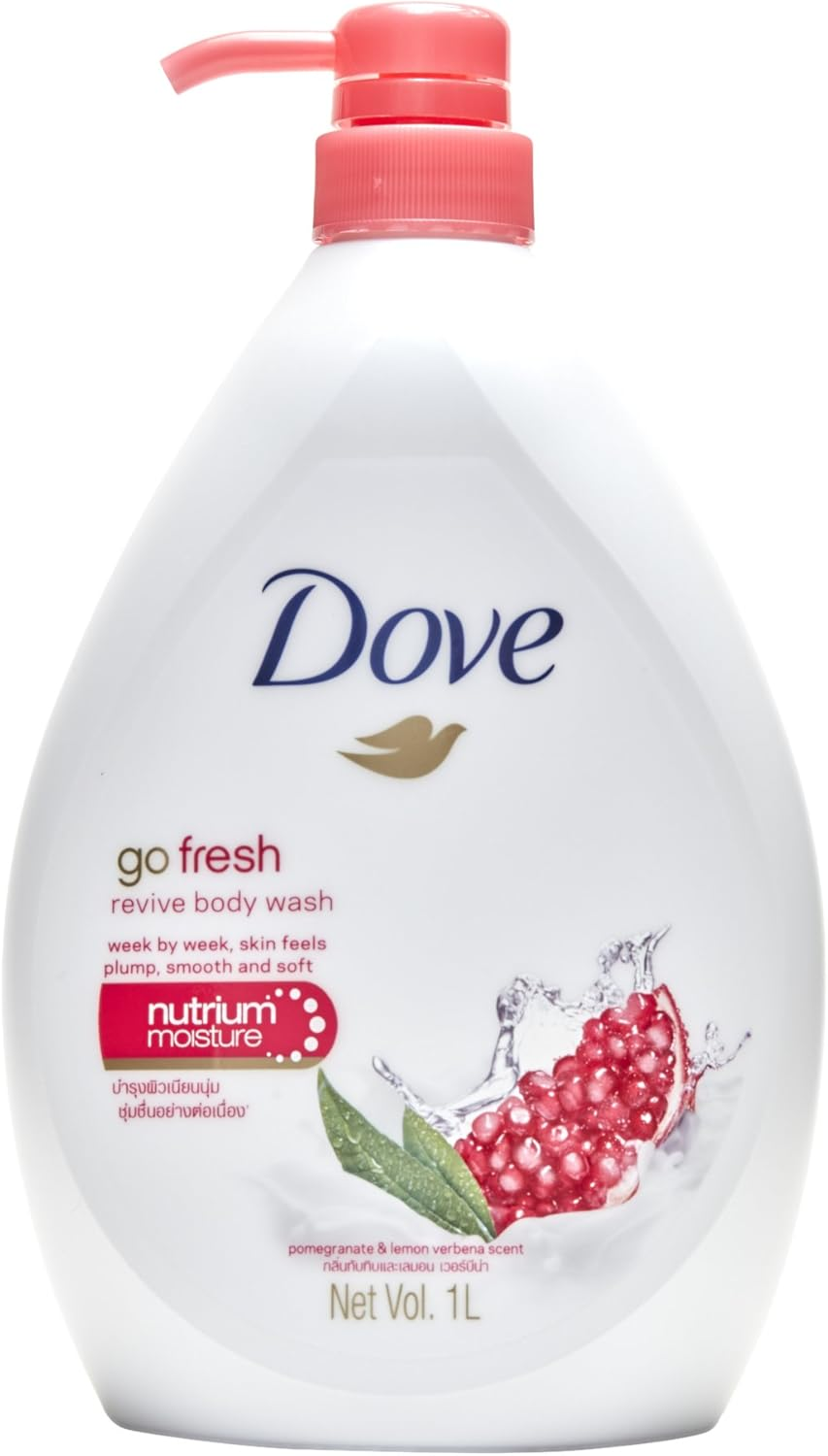 Dove Go Fresh Revive Body Wash, Pomegranate and Lemon Verbena Scent, 33.8 Ounce (1 Liter) International Version image number 4