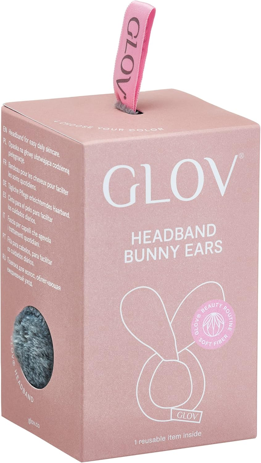 Hairband for Make-Up and Facial Cleansing with Rabbit Ears, Women'S Cosmetic Hair Band, Wide Headband for Removing Make-Up and Skincare, Ideal for Beauty Routine, Shower and Spa (Grey) image number 1