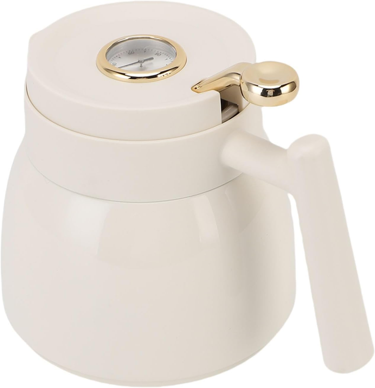 Thermal Coffee Carafe, 880Ml Stainless Steel Vacuum Insulated Thermal Tea Pot with Filter, Coffee Pot Water Beverage Pitcher Dispenser with Mechanical Temperature Display (White) image number 4