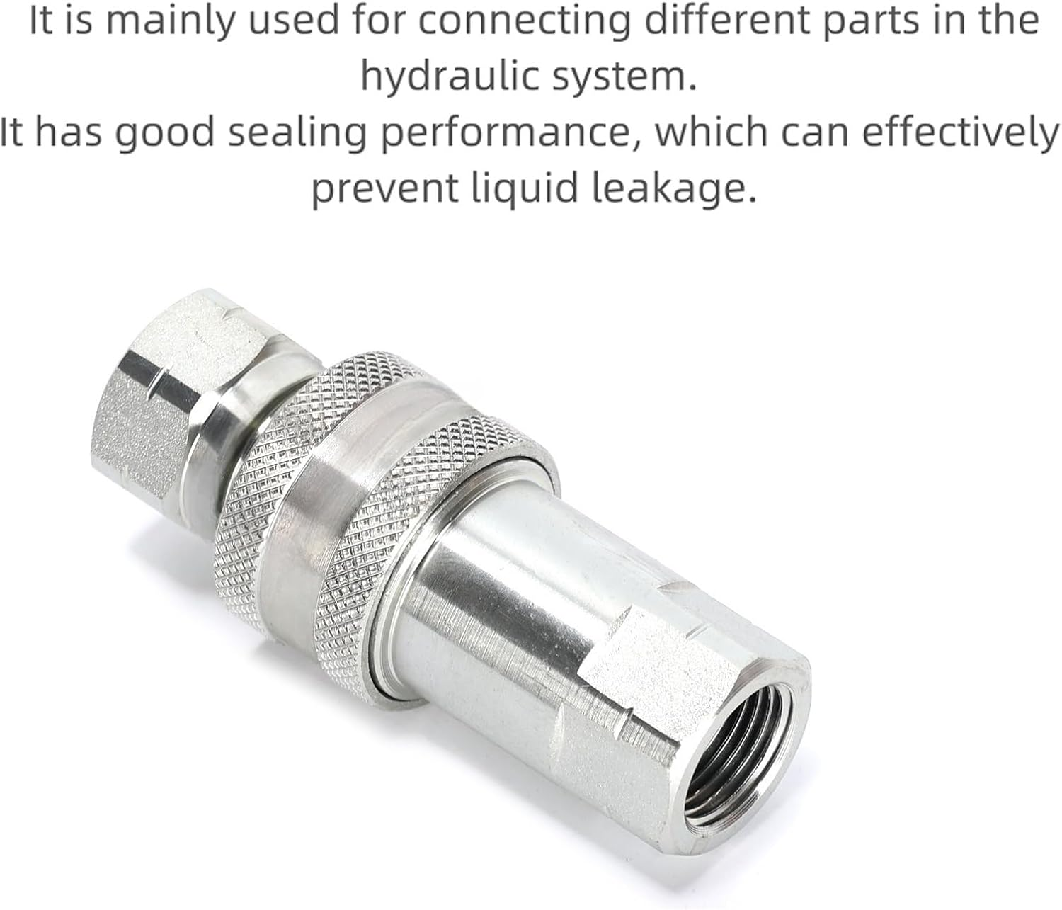 1Set Silver Carbon Steel Hydraulic Quick Connect Coupler Set NPT 3/8 Female Pipe Fitting Plug Adapter Suitable for Construction Forestry and Agricultural Equipment image number 3