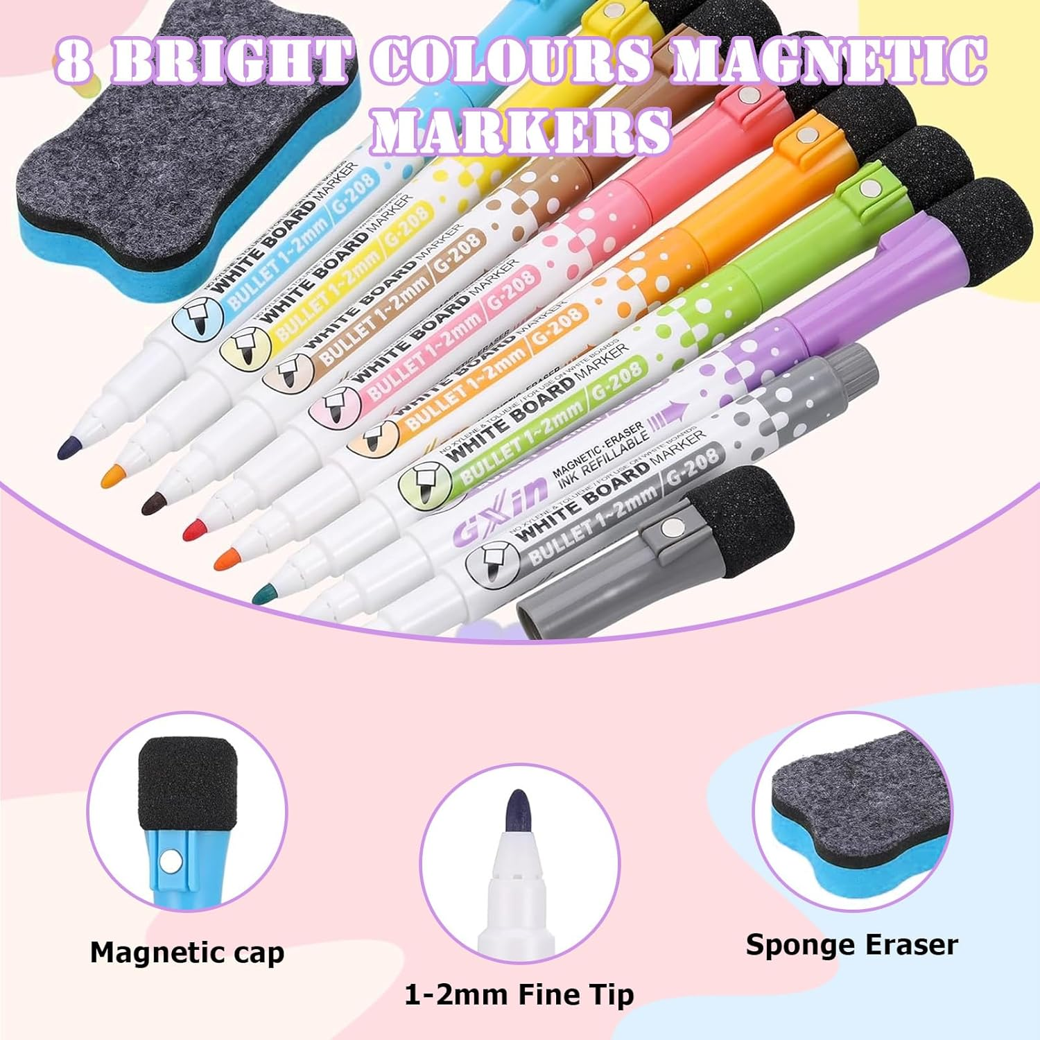 3Pcs Dry Erase Magnetic Calendar for Refrigerator, Monthly & Weekly & Daily Planner Board,With 8 Markers and Eraser for Fridge Wall Door - Shopping, Meal/Menu, to Do List, Family Schedule Plan Board image number 2