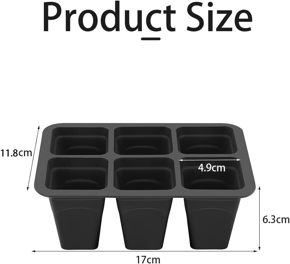 12 Pack Plant Germination Trays,Reusable Seed Starter Tray,Seedling Hole Plate,Silicone Seedling Pot,For Vegetable,Flower,Herb (Total 6 Cells) image number 5