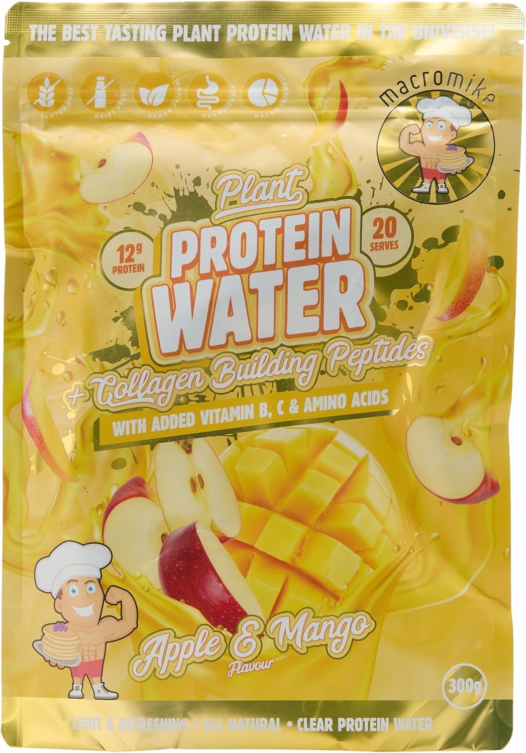 Macro Mike Apple and Mango Plant Protein Water 300 G