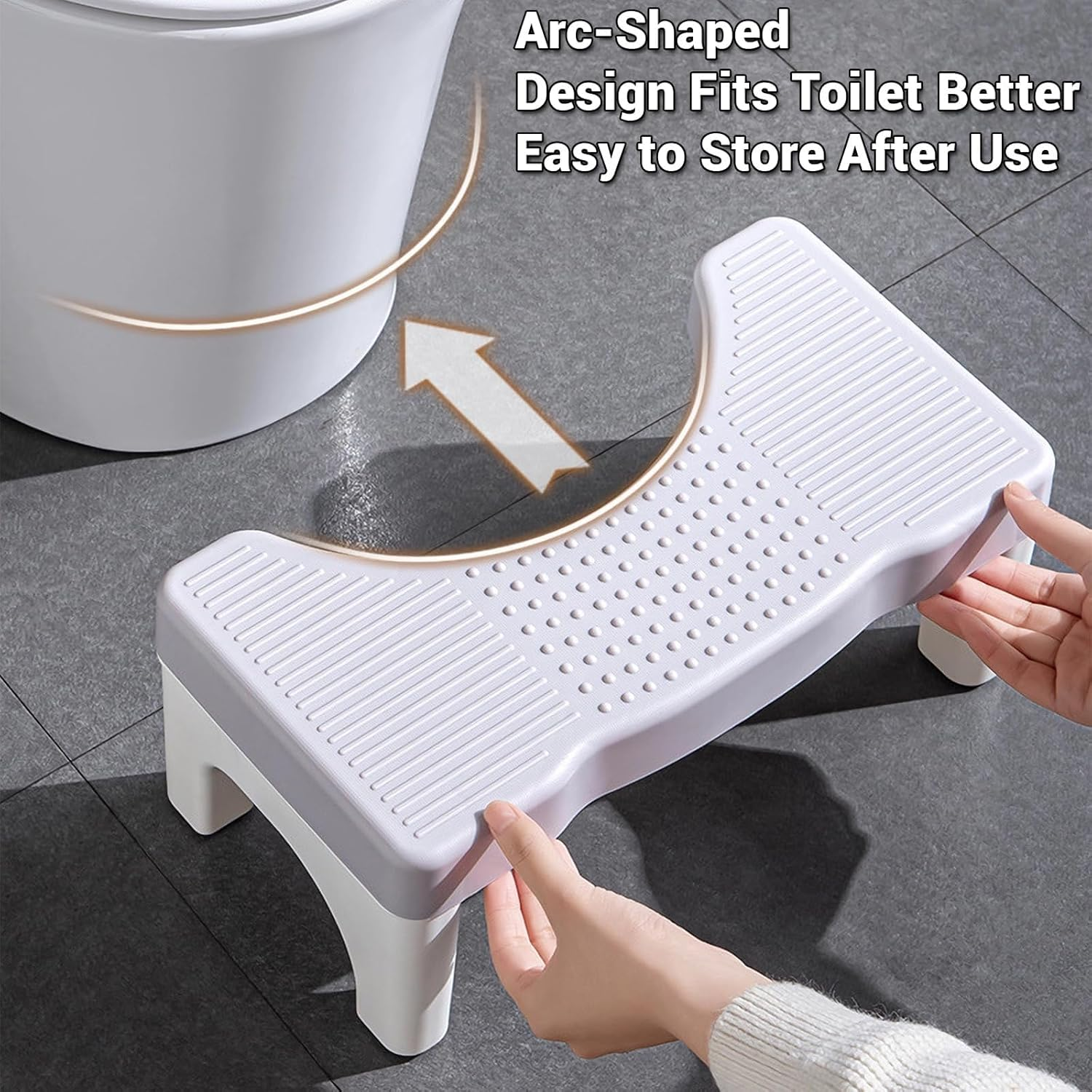 Toilet Stool, Poop Stool for Bathroom Adults, Toilet Step Stool for Kids, Easy to Use and Clean, Helps Improve Potty Posture and Comfort, Anti-Slip Bathroom Accessories image number 3