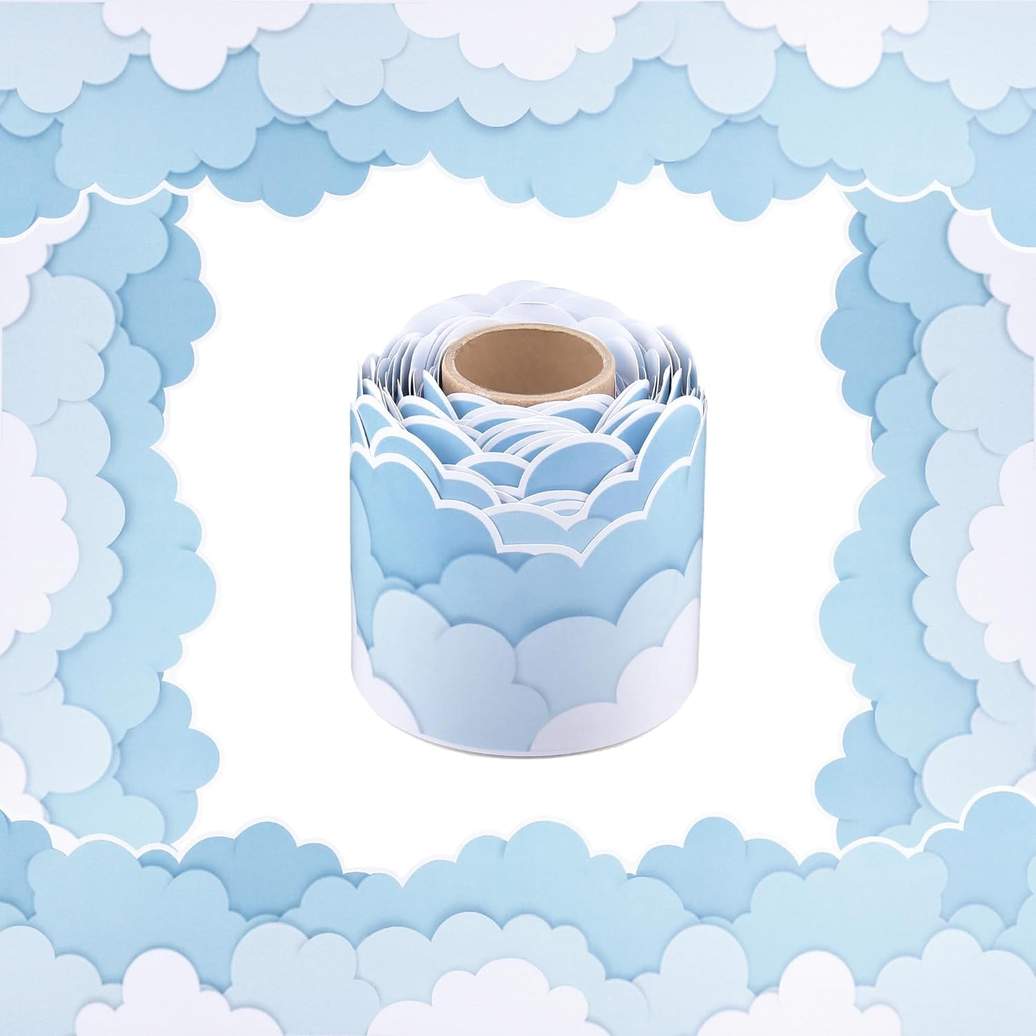 Bulletin Board Border 65.6Ft Classroom Blackboard Decoration for School/Office/Party (Cloud) image number 1