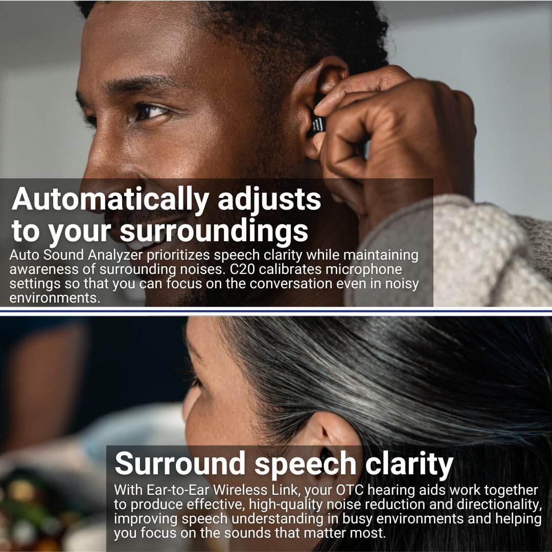 Sony CRE-C20 Self-Fitting OTC Hearing Aids Bundle with Sony CRES2VS Vented Sleeves (Small, 3-Pair) and Sony CRES2VX Vented Sleeves (Extra Small, 3-Pair) (3 Items) image number 2