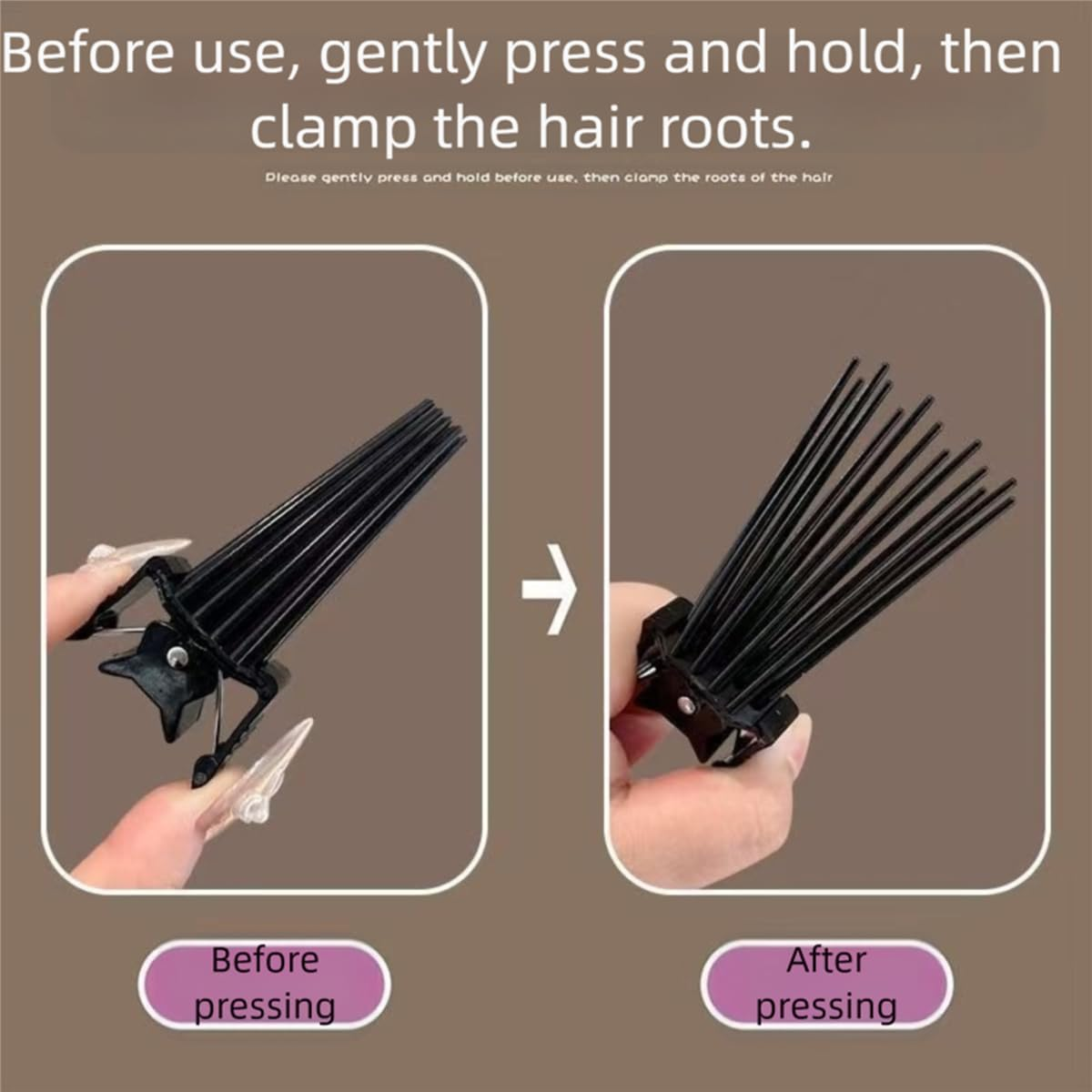 Pack of 4 Hair Bands, Black, Headbands, Women, Men, Travel, Foldable Headband, Hairbands, Puffy Shape, Hairdresser, Duckbill Hair Clips image number 2