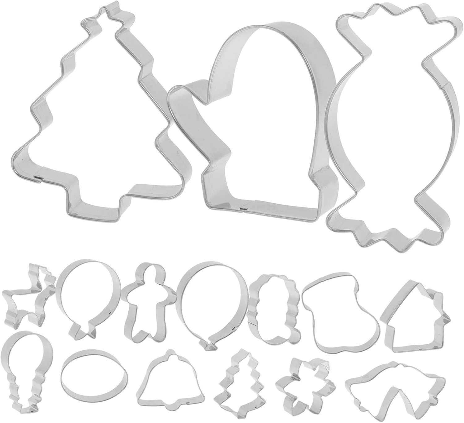 16Pc Stainless Steel Cookie Cutters Set round Circle Biscuit Cutter Molds for Christmas Fondant Cakes Baking Tools image number 3