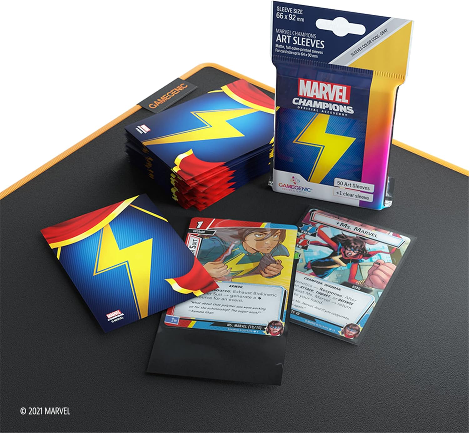 Gamegenic Asmodee North America Gamegenic Ms Marvel Marvel Champions Art Sleeves image number 5