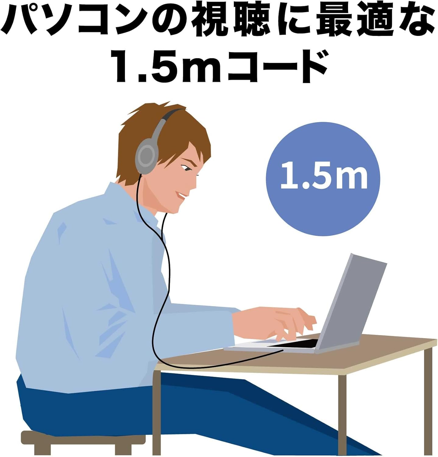 Audio-Technica ATH-P100M Headphones Wired 1.5M Open Type On-Ear Gray image number 6