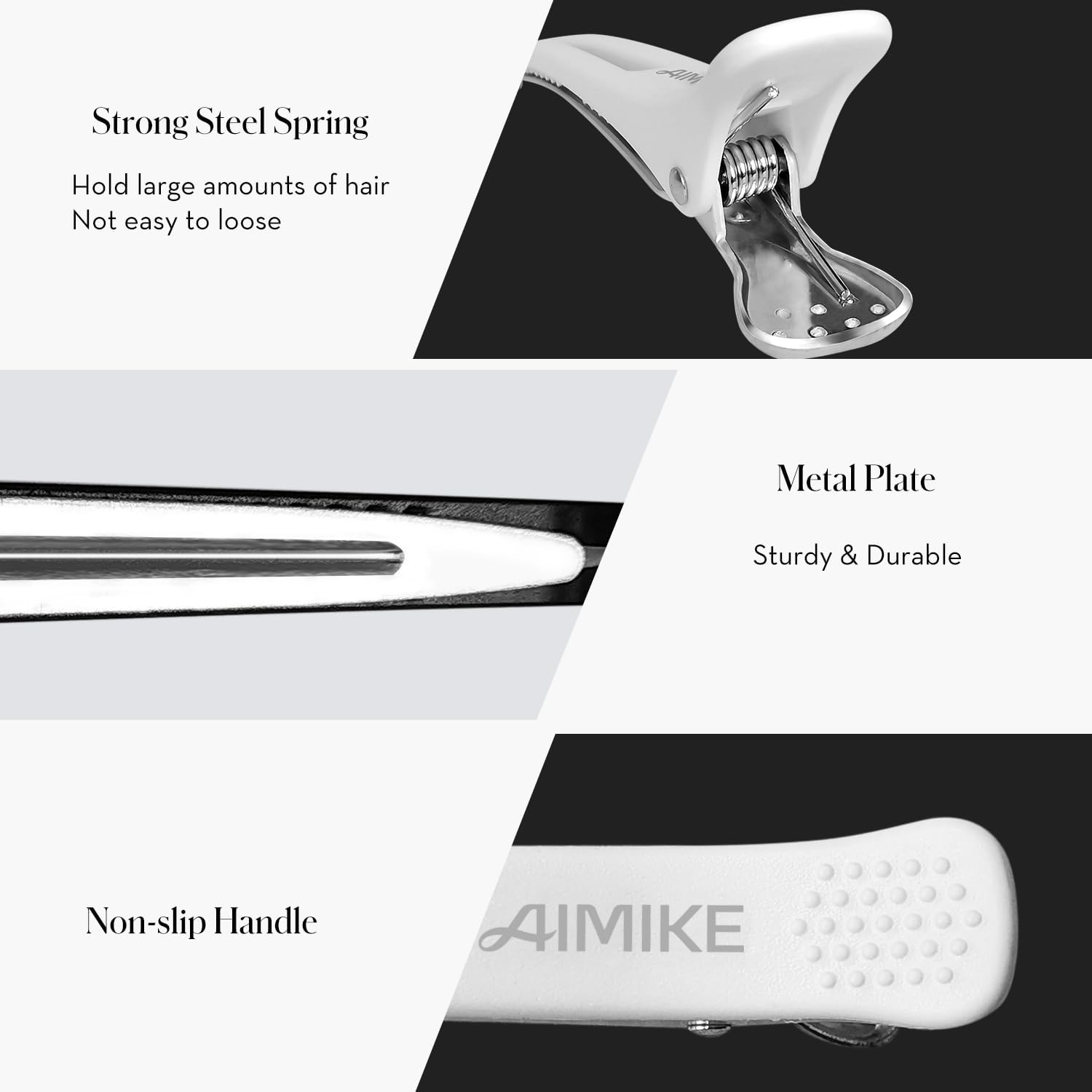 AIMIKE 12 Pack Hair Clips for Styling and Sectioning - Non-Slip with Silicone Band, No-Trace for Thick and Thin Hair - Professional Salon image number 1