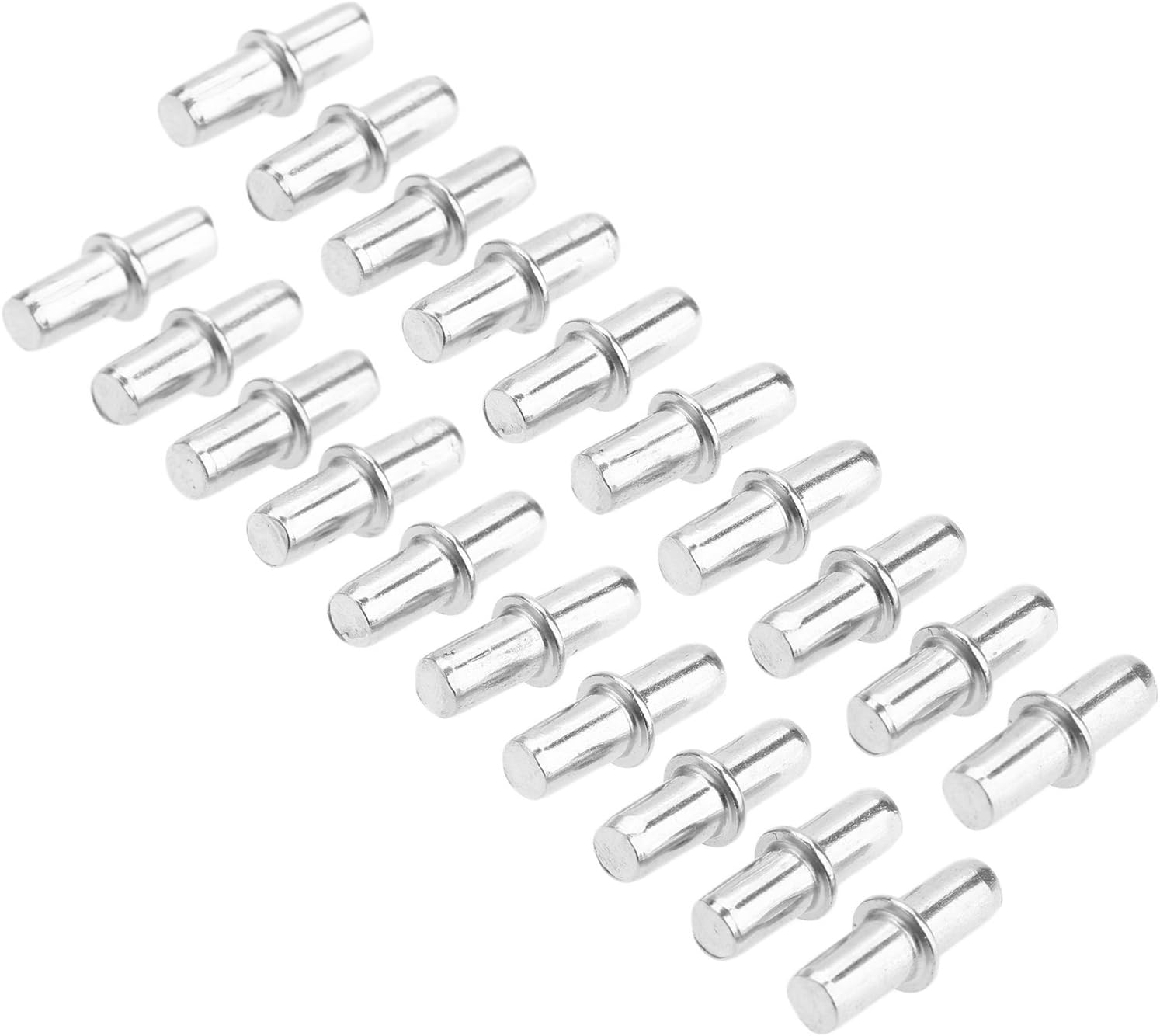 40Pcs Shelf Pins, Cabinet Wardrobe Shelf Support Pins Studs Pegs Silver Tone(5Mm X19Mm)