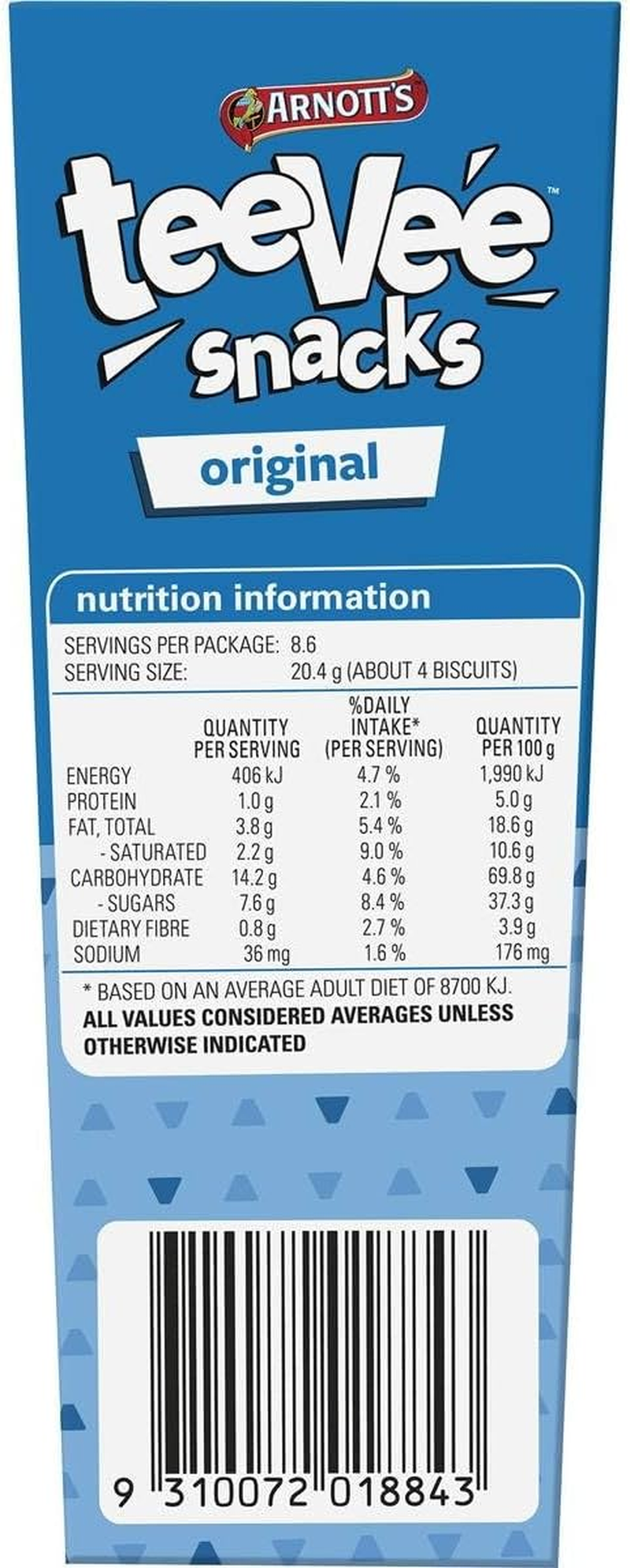 Arnott'S Teevee Original Snacks 175 G image number 5