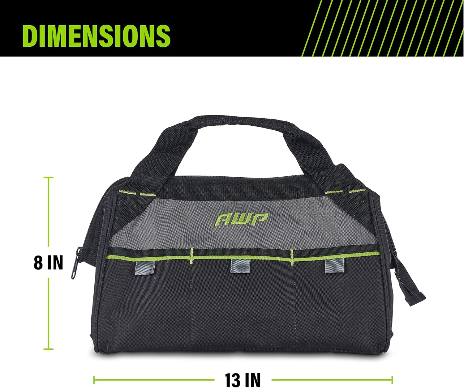 AWP 13 Inch Tool Bag with Apex Handle Design, Sub-Compact Size, Water-Resistant Construction image number 4
