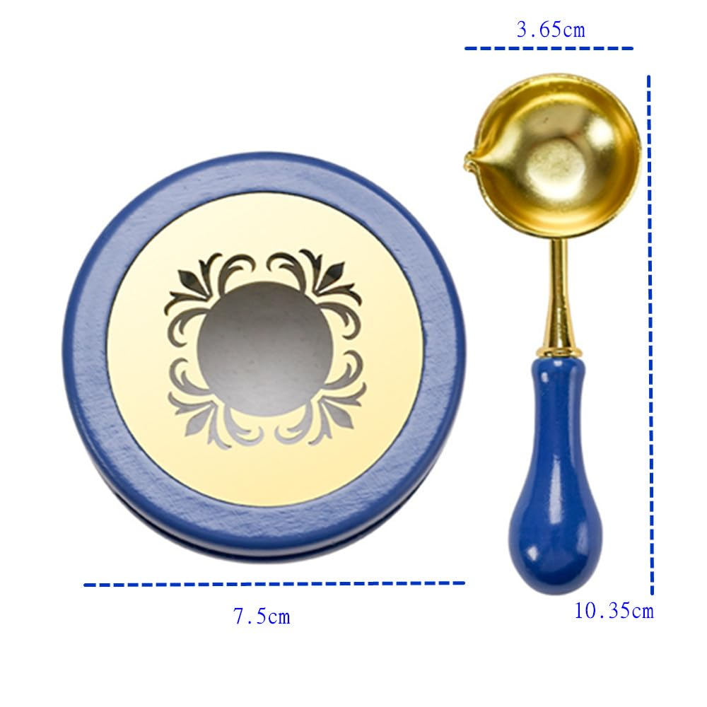 Sealing Wax Kit, Wax Seal Kit, Wood Wax Seal Warmer, Cuicanfla 2 PCS Seal Furnace Melting Tool for Stamp Letter Envelope Wax Seal Sticks Sealing Wax Beads, Beech image number 1