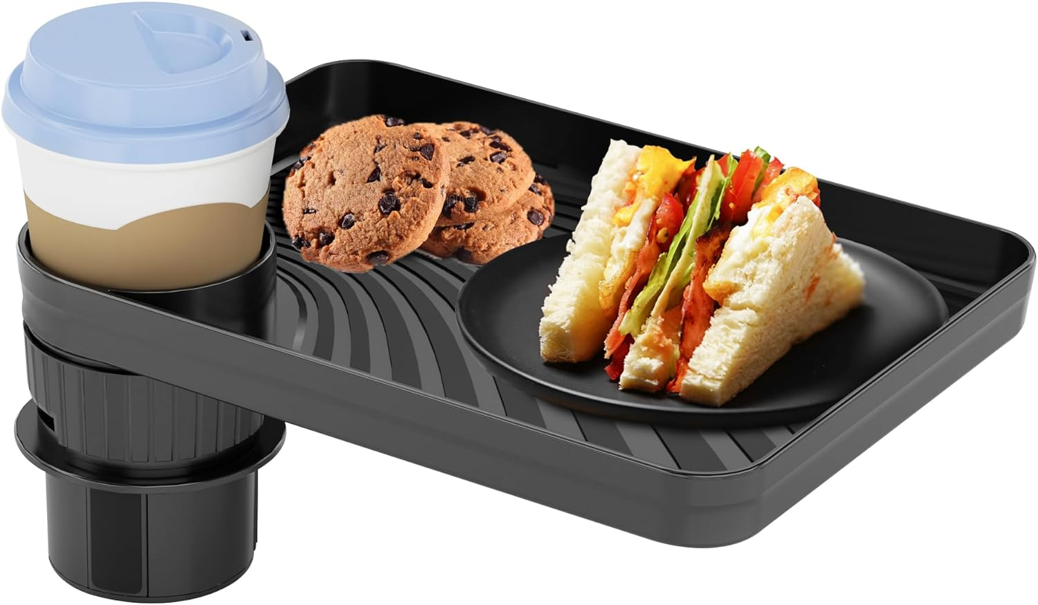 Car Seat Tray for Kids Car Seat Tray with Expandable Base for Snacks, Toys, Books, Entertainment Kids Travel Essentials Fits Most Cup Holders (1) image number 4