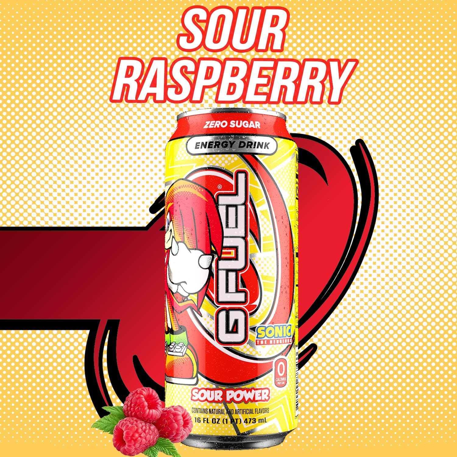 G Fuel Knuckles Sour Power Zero Sugar Raspberry Candy Flavoured Energy Drink 473 Ml (Pack of 12) image number 5