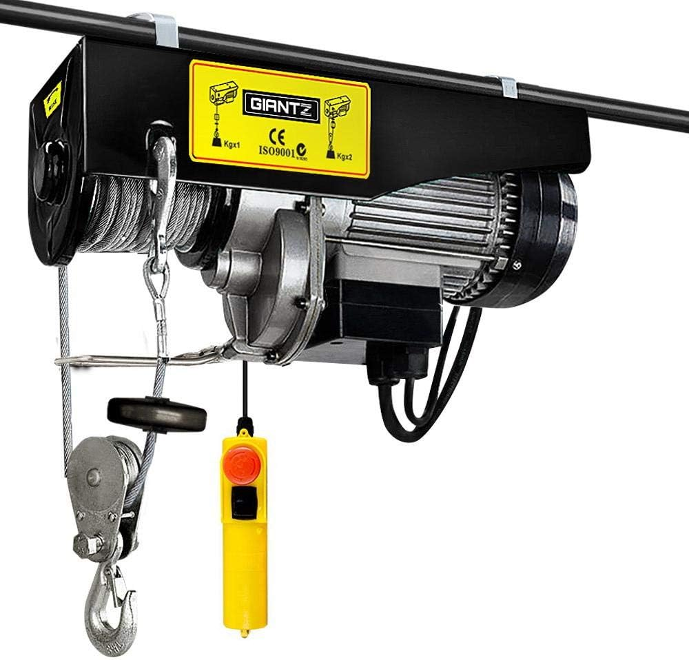 GIANTZ Electric Hoist, 1000Kg 1400W Rope Tool Electronic Cable Hoists Lift Crane Black image number 5