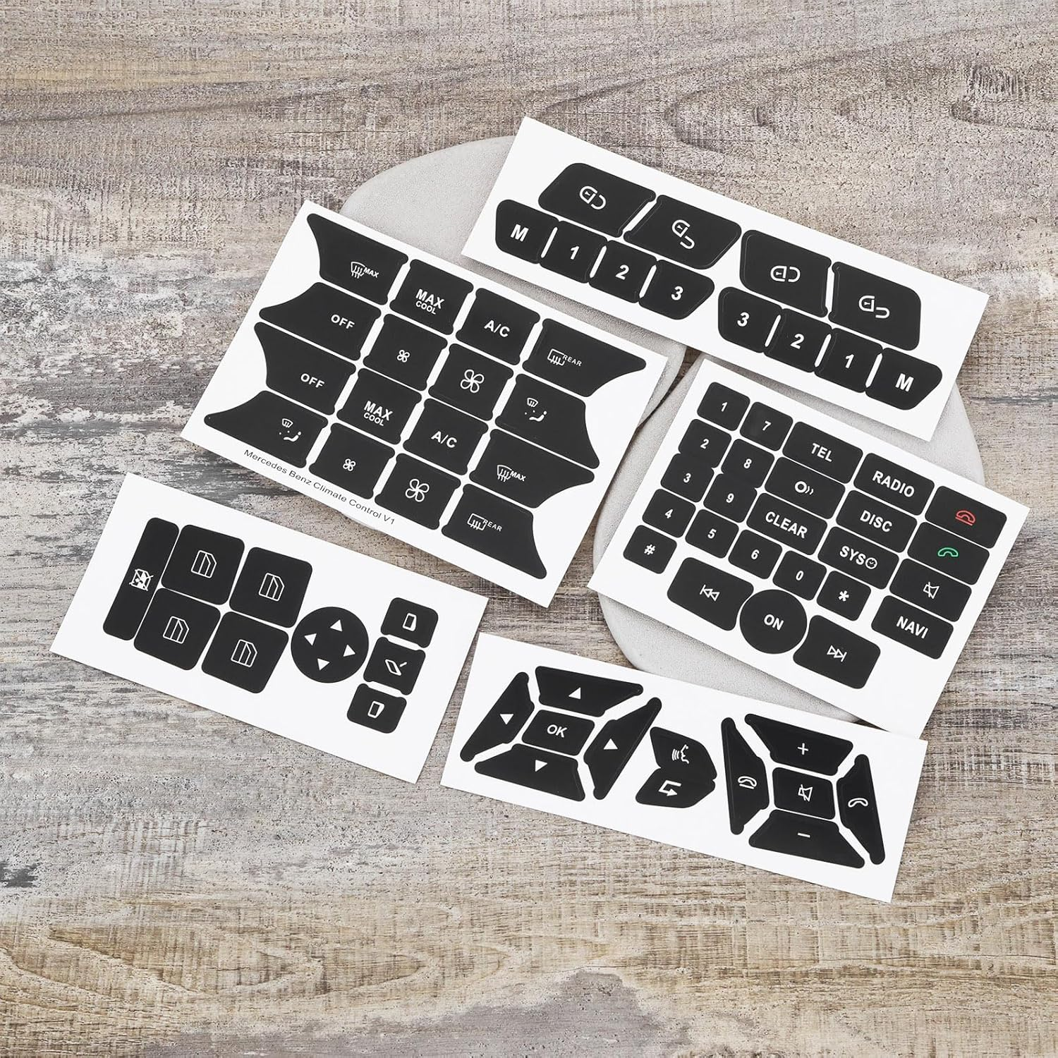 Car Repair Button Sticker Kit Door Center Console, Multimedia Control Panel Seats Compatible with Mercedes-Benz V2 (Set 1) image number 1