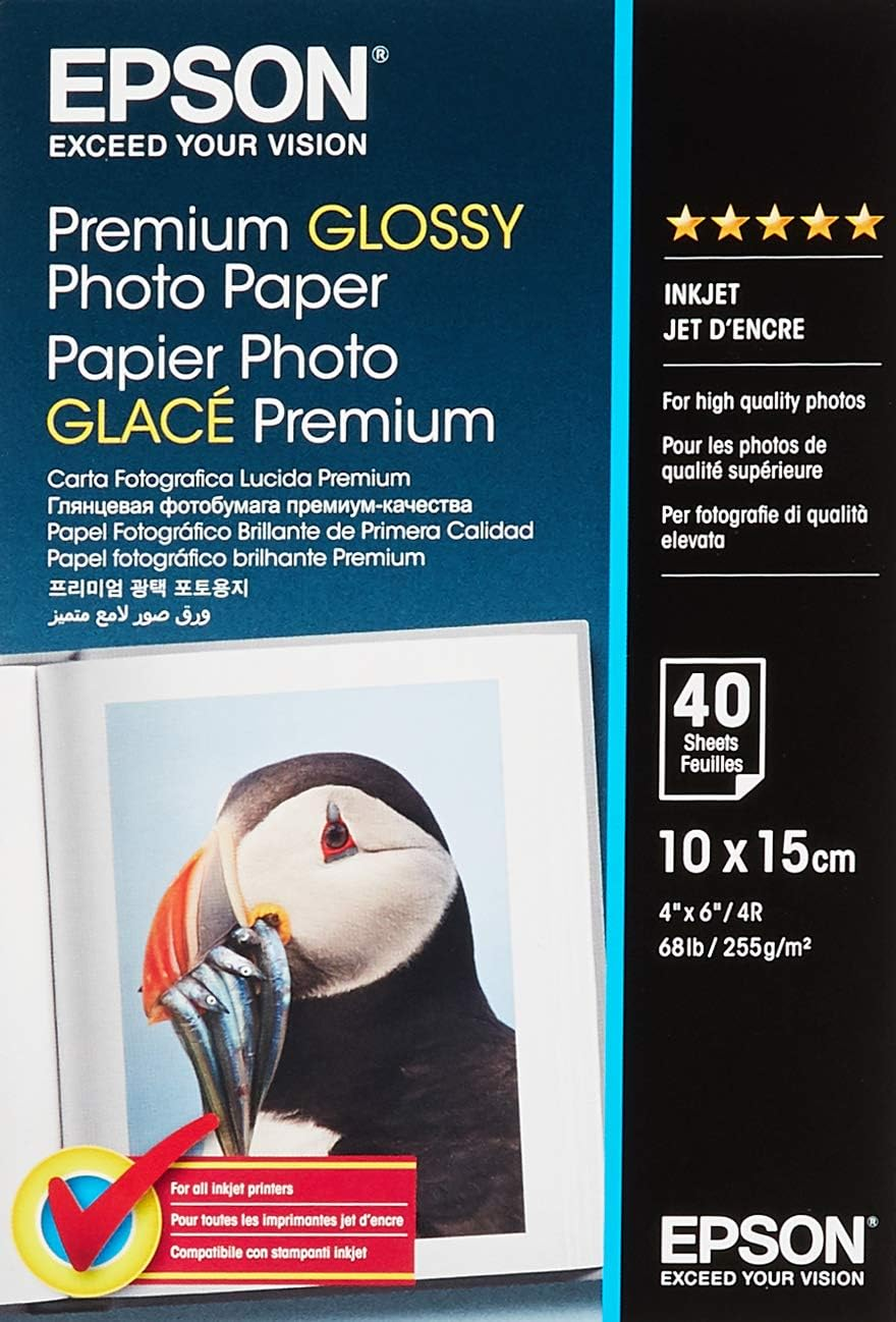 EPSON Premium Glossy Photo Paper Inkjet 255G/M2 (A6 Paper 100X150Mm) 2X40 Sheets 1-Pack image number 1
