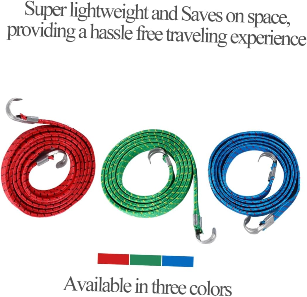 DOITOOL 10Pcs Elastic Luggage Rope Nylon Bike Hook Straps Packing Fixed Belt for Motorbike Travel Gear Security Accessories Luggage Strap Random Color image number 1