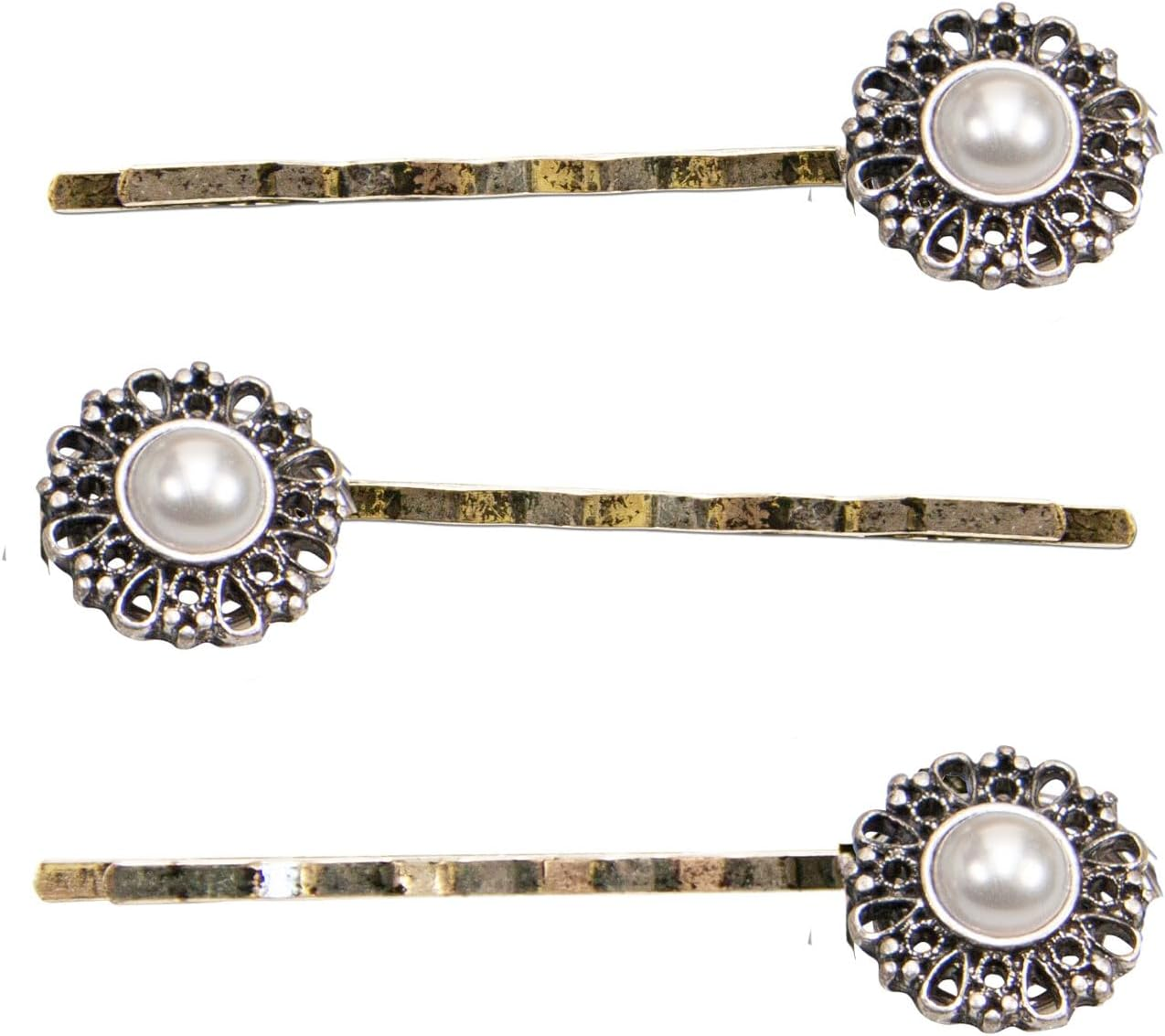 Alpenfl&uuml;stern Helena ADV147 Costume Hair Clips Set of 3 Women'S Hair Accessories Non-Slip Hair Pins for Dirndl (Cream-White)
