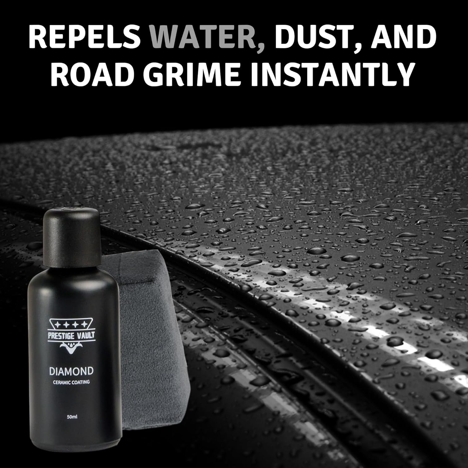 Prestige Vault Diamond Glaze Ceramic Coating &ndash; 50Ml Ultra-Gloss Paint Protection Kit with Applicator & Microfibre &ndash; Professional Grade, Hydrophobic Shield, Built for Australian Conditions