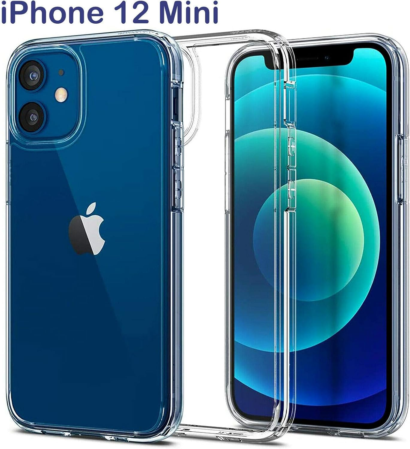 Slim Transparent Clear Bumper Cushion Back Case Cover for Apple Iphone 12 Mini image number 3