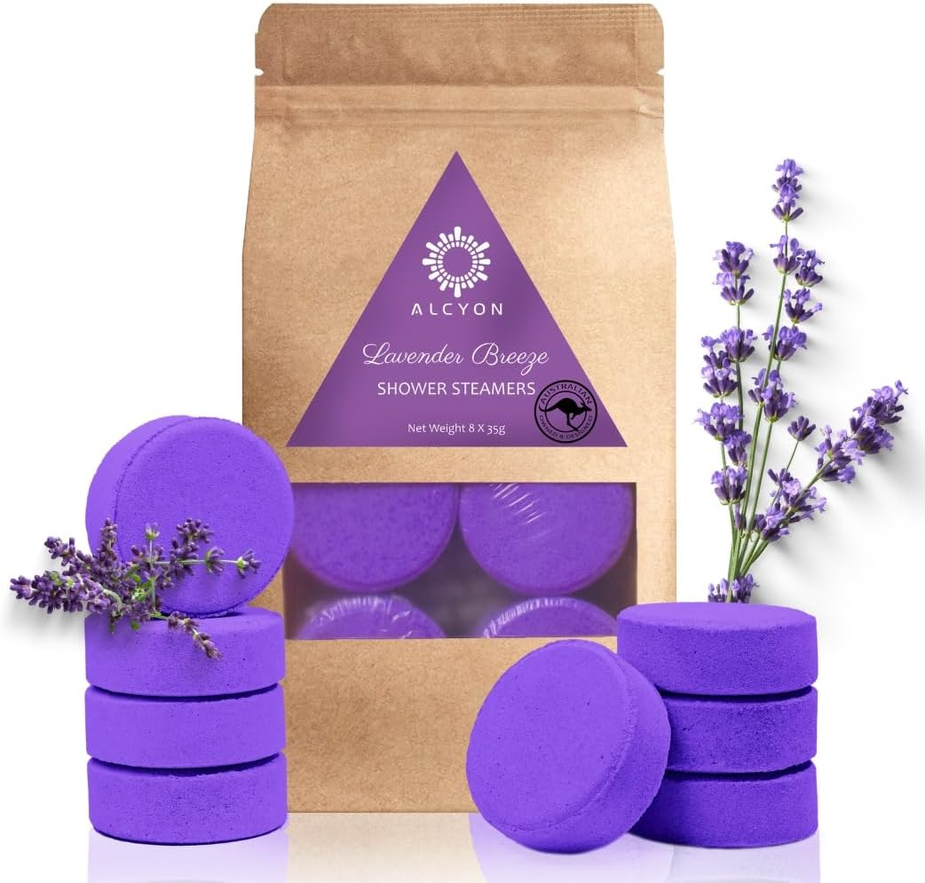 Alcyon Shower Bath Bombs - Aromatherapy Scented Shower Steamers Tablets for a Spa-Like Experience at Home - Set of 8 Shower Steamer Tablet with Essential Oils for Relaxation - Ideal Choice for Women