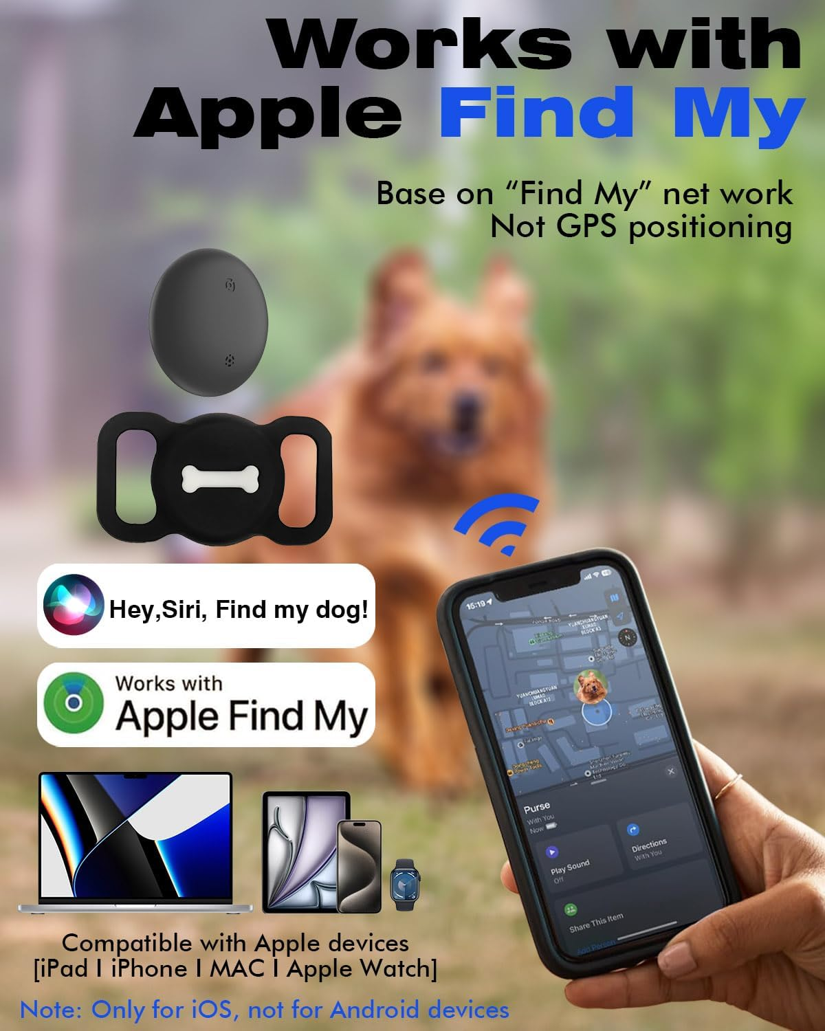 [2 Pack] Item Locator, VISOOP Bluetooth Tracker Finder Works with Apple Find My(Ios Only), Pet Tracker with Collar Holder, Waterproof, Replaceable Battery for Pets/Luggage/Suitcases and More-Black image number 6