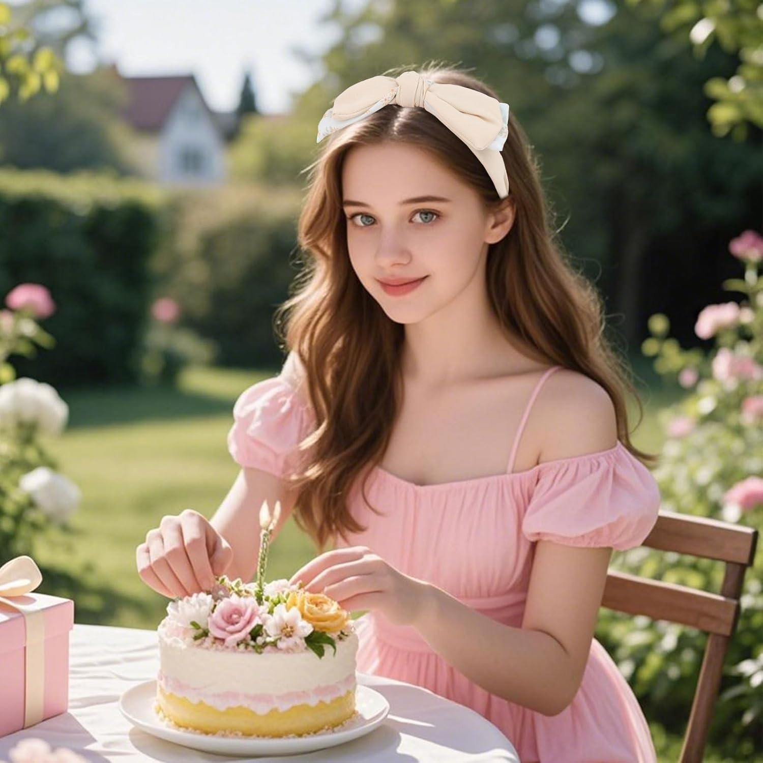 Bumlofa Set of 3 Double Layer Fabric Bow Headbands, Women'S Set, Elegant Headband Wide for Parties & Everyday Looks, Matching Hair Accessories image number 1