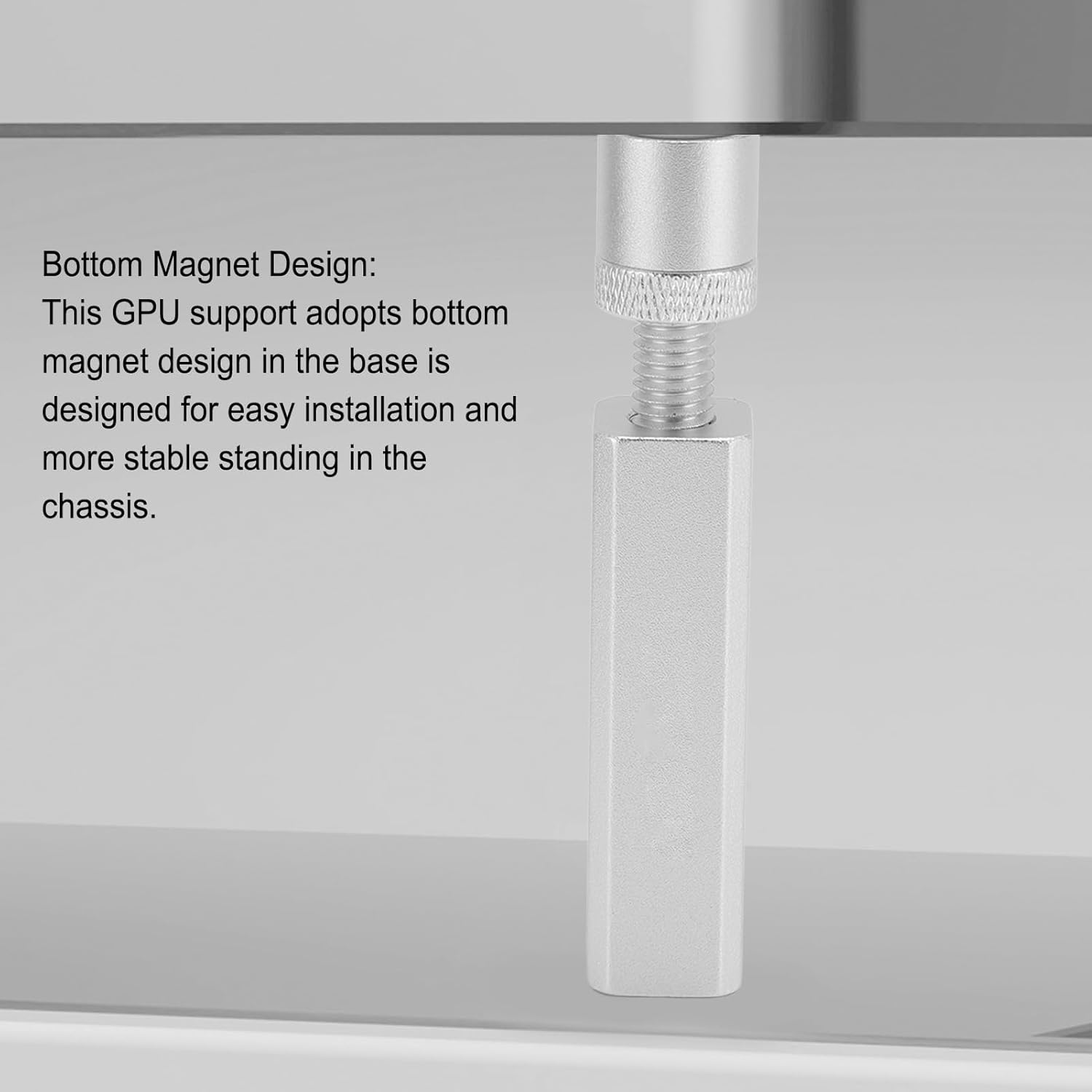 Retractable Aluminum GPU Support Bracket with Screw Adjustment for Graphics Card Chassis, Bottom Magnet Design image number 1