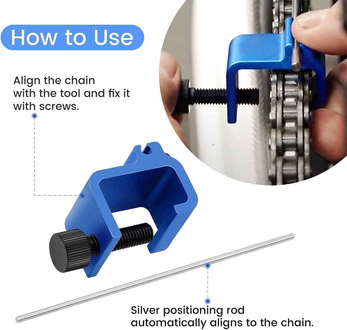 Motorcycle Chain Alignment Tool Aluminium Alloy Sprocket Chain Adjusting Tool Universal Quick Accurate Motorbike Chain Alignment Tool Repair Accessories Tool for Motorcycles Atvs ZHAZHAMO image number 5