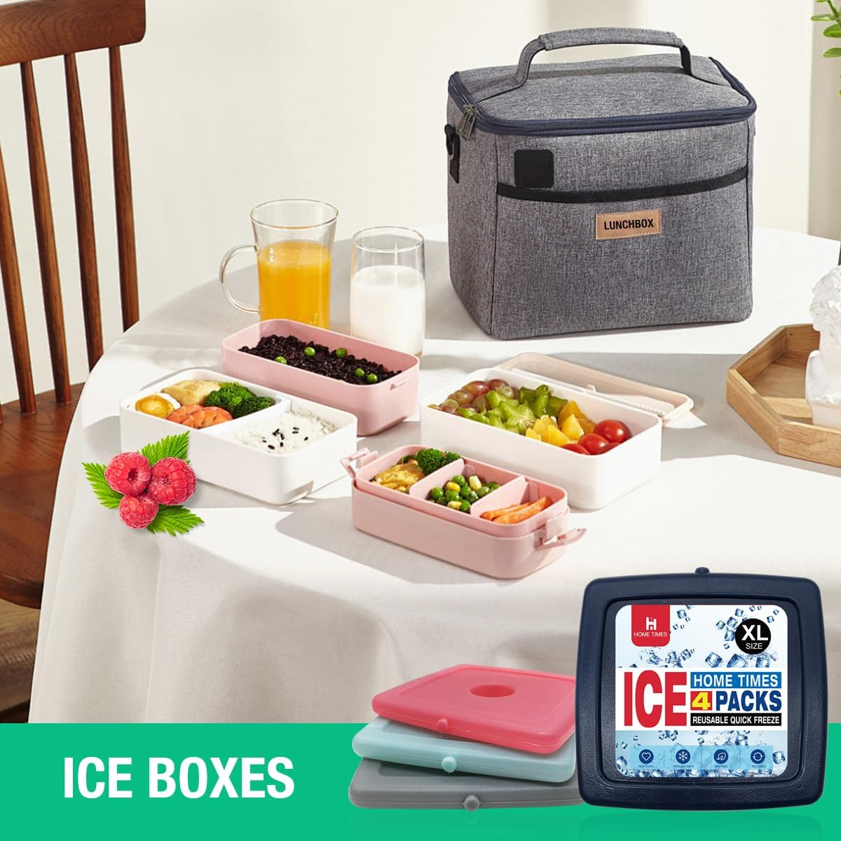 Home Times 4 Pack Slim Thin Reusable Ice Packs for Lunch Boxes, Coolers & Camping - Quick Freeze, Long Lasting Space Saving Freezer Packs, Multifunction Cooler Ice Brick image number 5