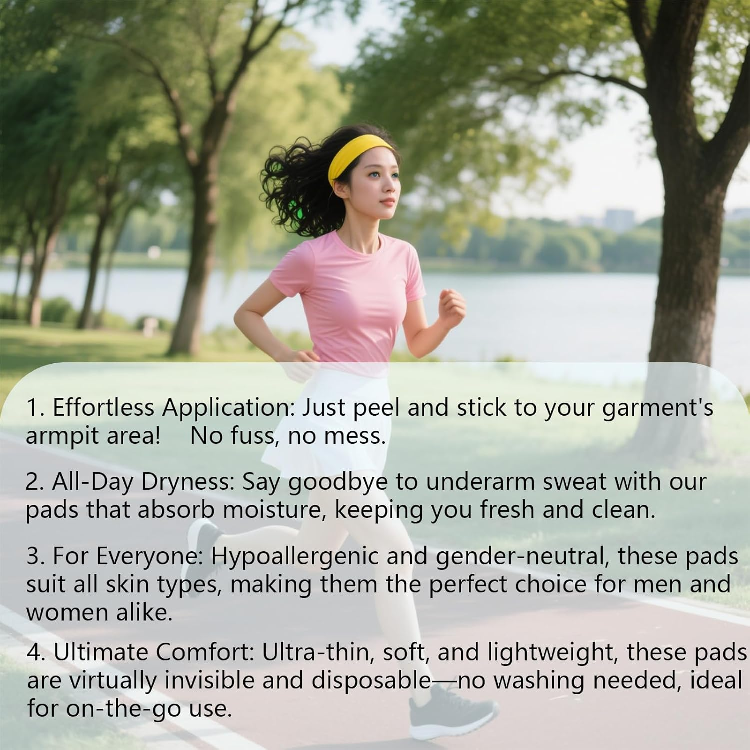 100Pcs Armpit Sweat Pads for Women Men Underarm Sweat Pads Disposable Protection Underarm Fight Hyperhidrosis Sweat Free for Outdoor Work Meeting image number 3