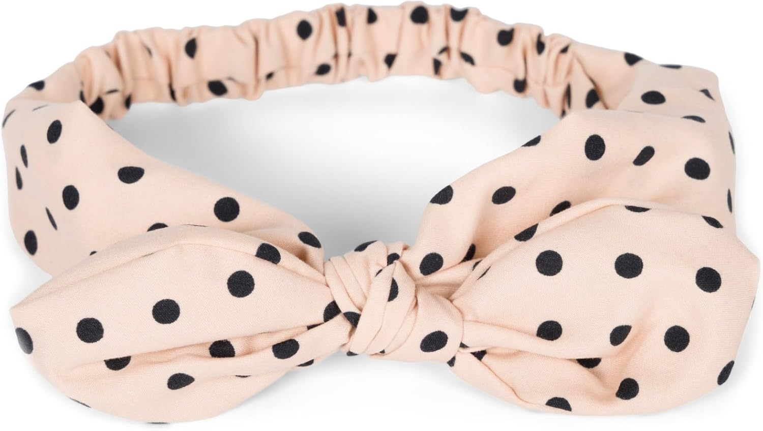 Stylebreaker 04026036 Women'S Headband with Polka Dot Pattern, Bow and Elastic Band, Headband, Pinup, Rockabilly, Hair Accessories, Colour: Beige/Black