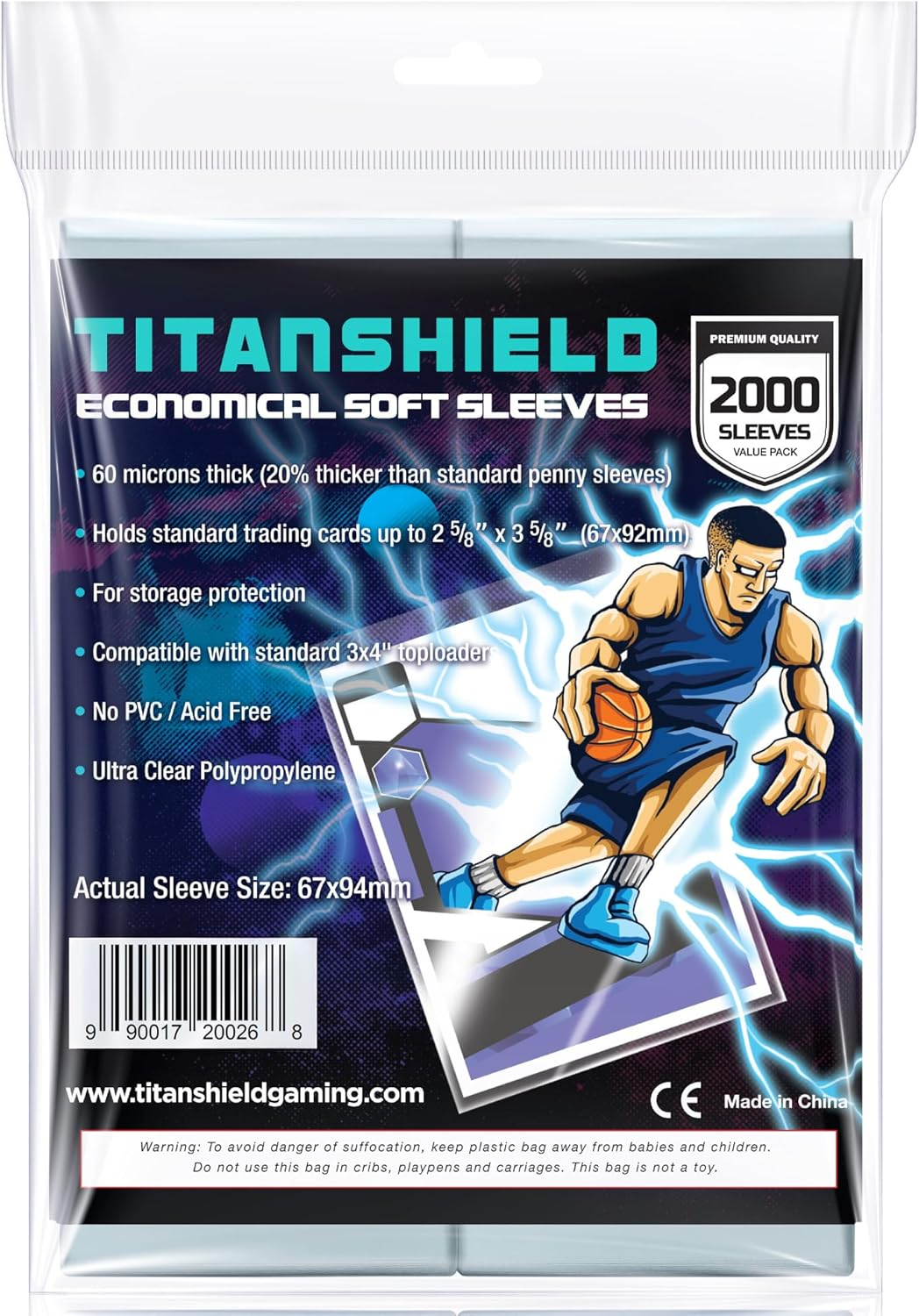 Titanshield Economical Soft Penny Card Sleeves 2-5/8&rdquo; X 3-5/8&rdquo; (67X92Mm), Ultra Clear (1000 Count) image number 1