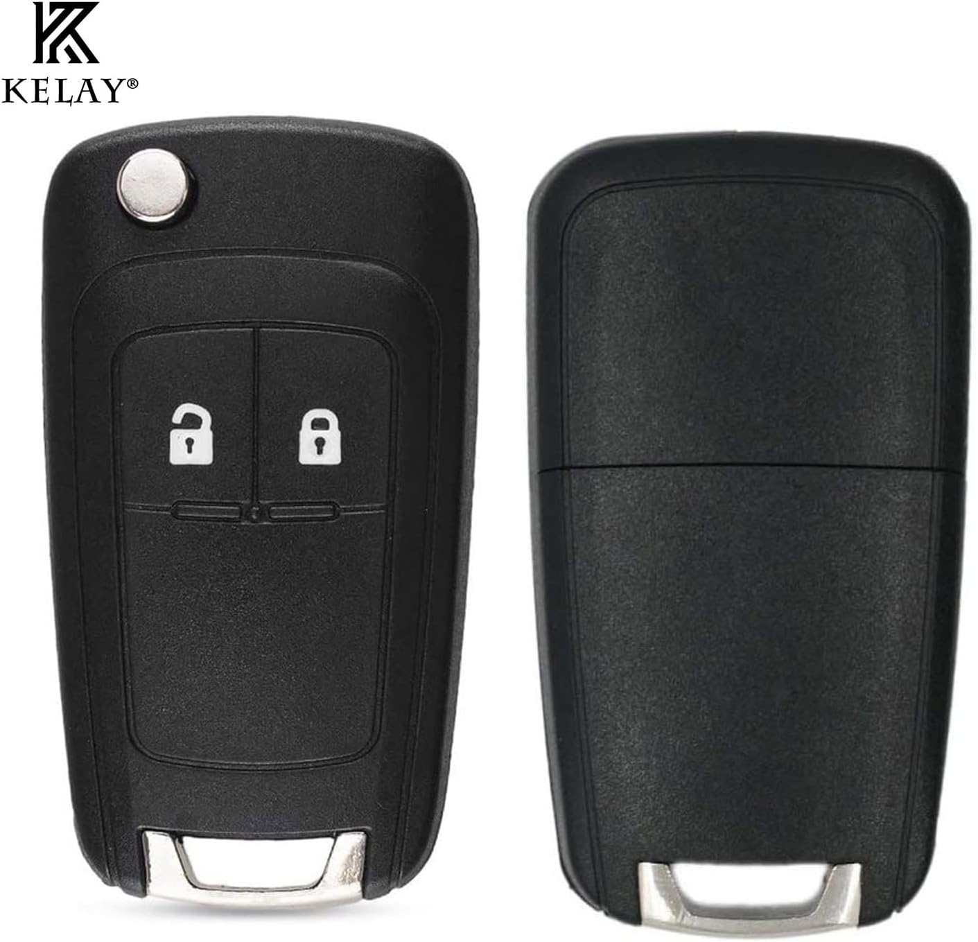 Kelay 2 Button Car Key Shell Remote Control Replacement Compatible for Opel Buick Astra Insignia Vectra Chevrolet Cruze Spark Captiva Orlando Black 2 Pieces image number 2