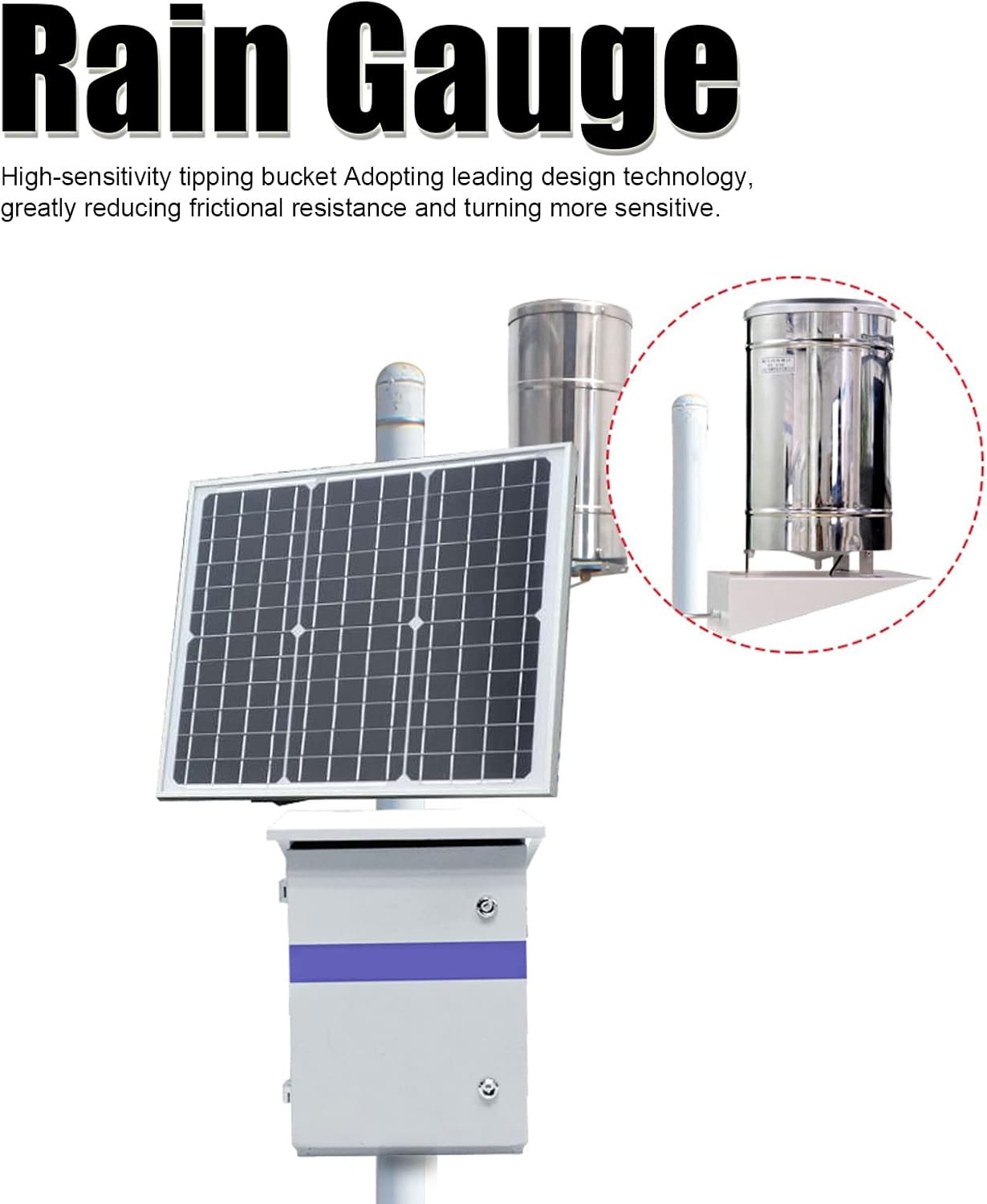 Cryfokt Rain High-Sensitivity Tipping Bucket Rainfall Sensor for Meteorological Stations And, Stainless Steel