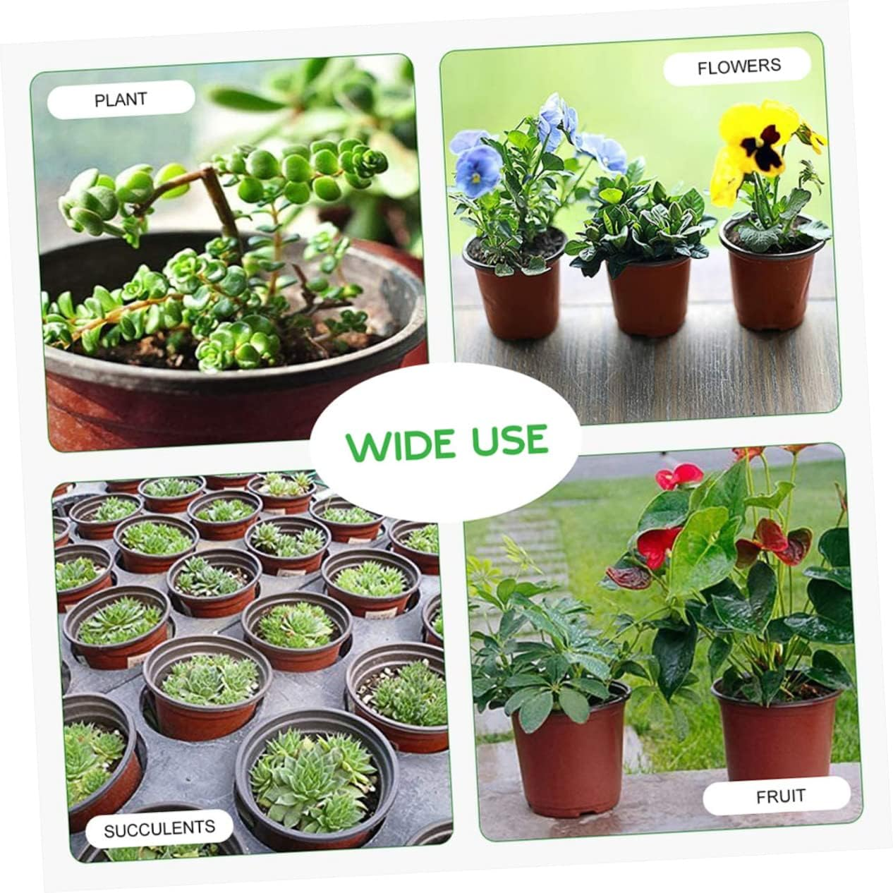 Toddmomy 20Pcs Plastic Flower Pot Planter Soft Plant Pots Drainage for Indoor Outdoor image number 4