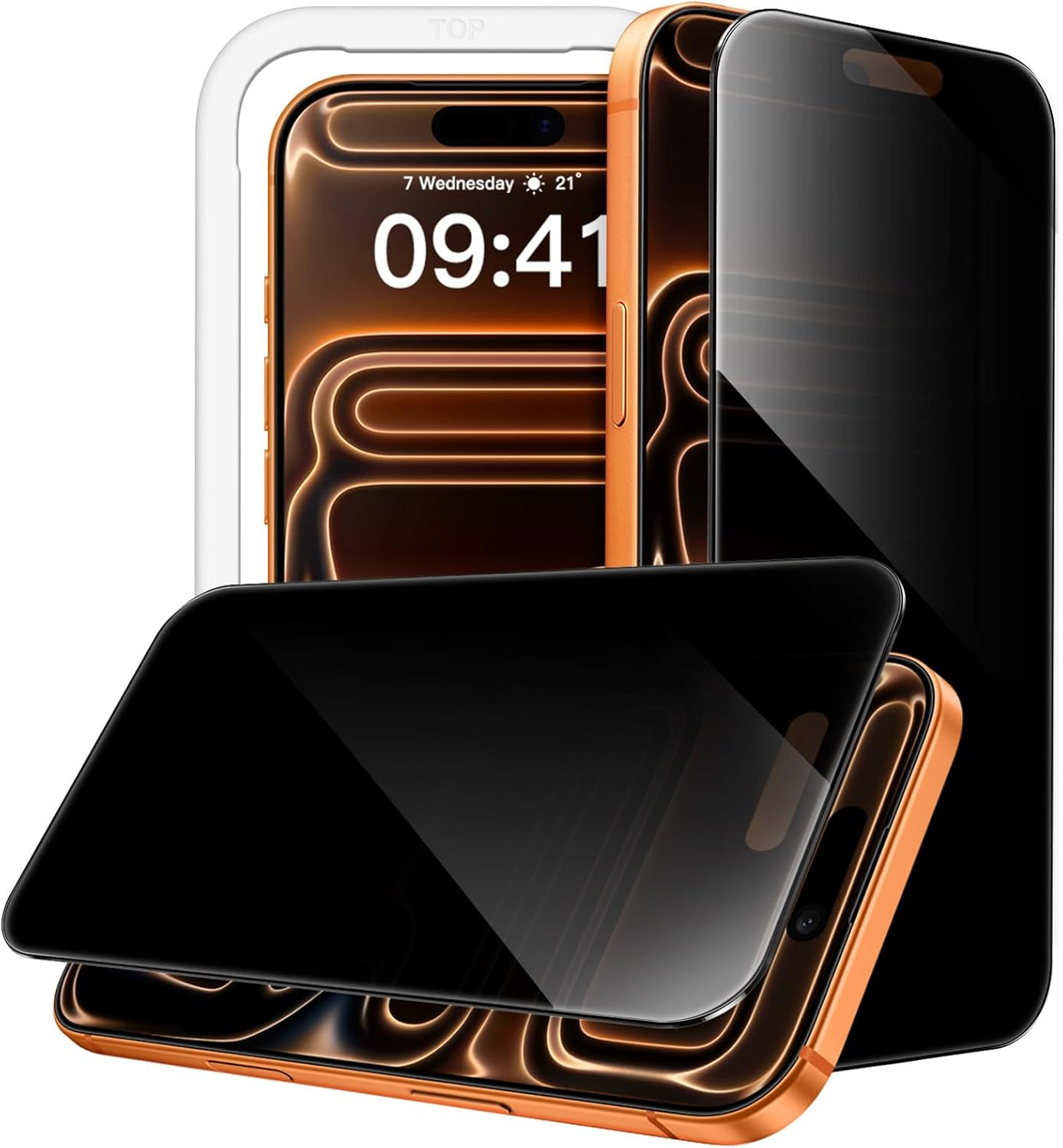 Jetech 360 Degree Privacy Screen Protector for Iphone 17 Pro Max 6.9-Inch, 4-Way Anti-Spy Tempered Glass Film with Easy Installation Tool, 2-Pack